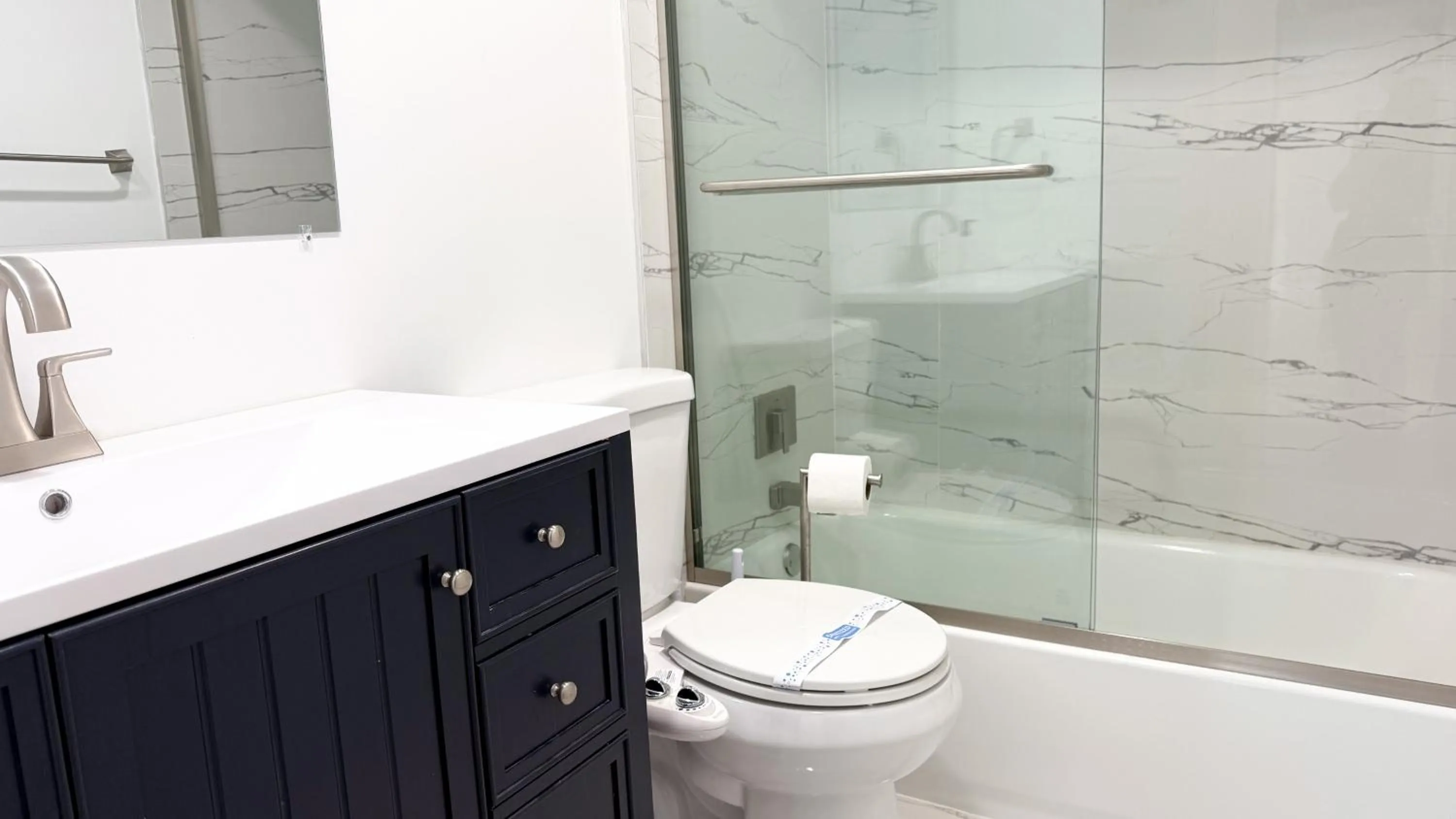 Bathroom in The Tides Apartments on the beach