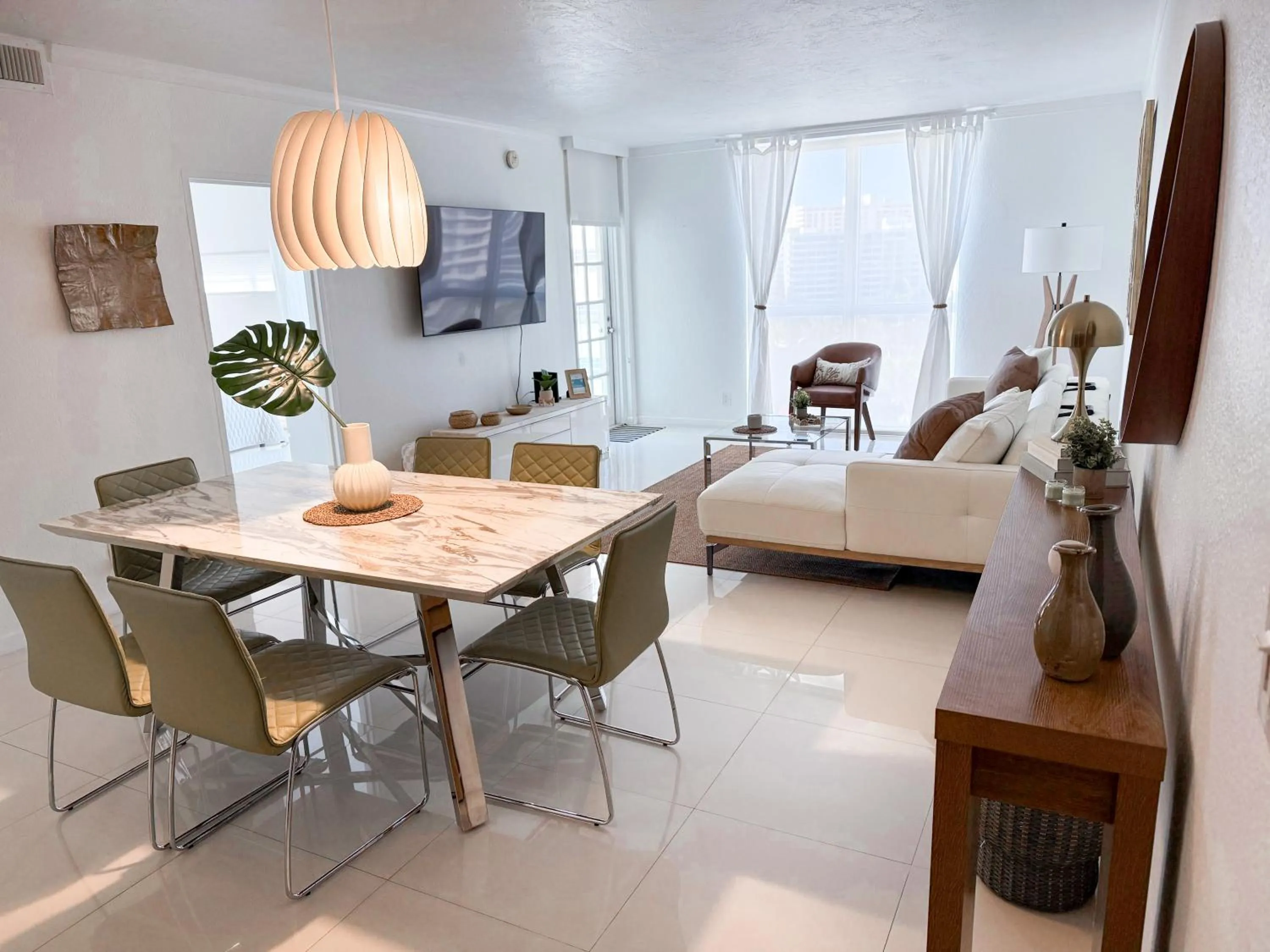 Living room in The Tides Apartments on the beach