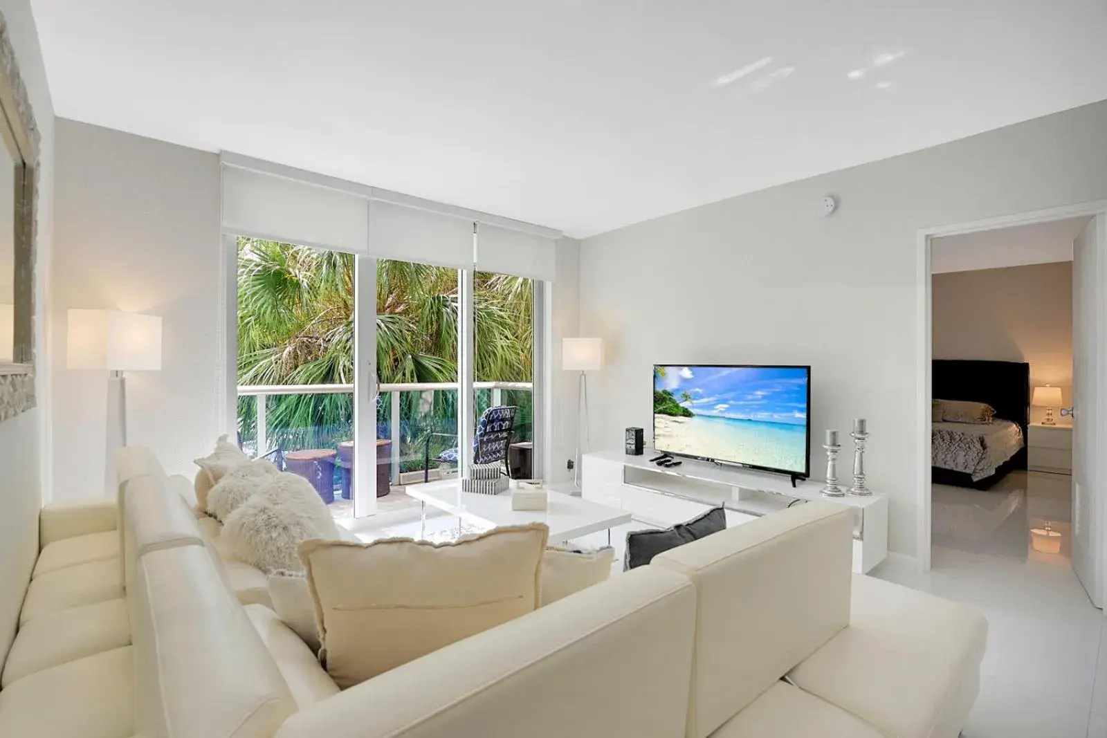 Living room in The Tides Apartments on the beach Living room in The Tides Apartments on the beach