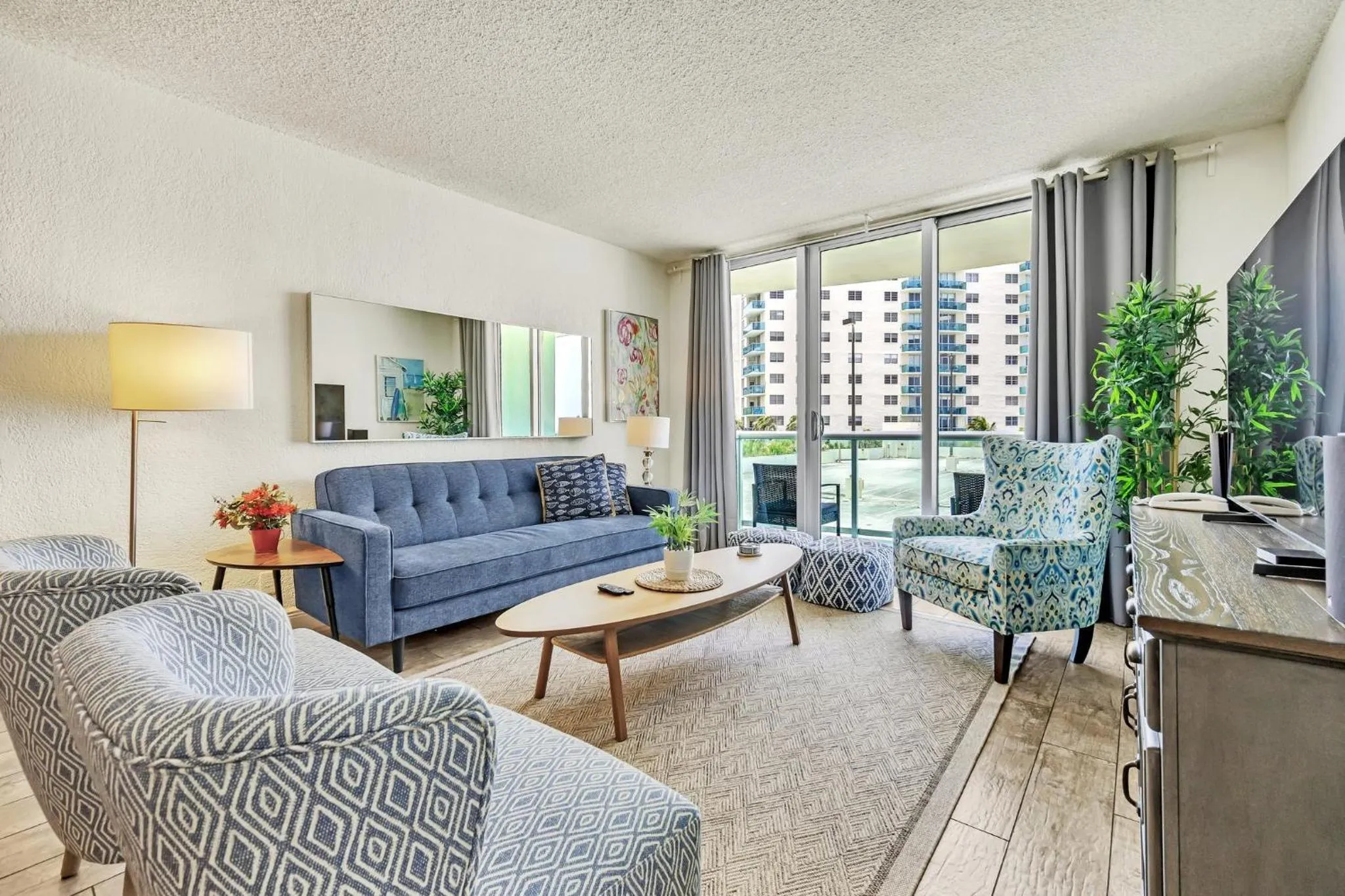 Living room in The Tides Apartments on the beach