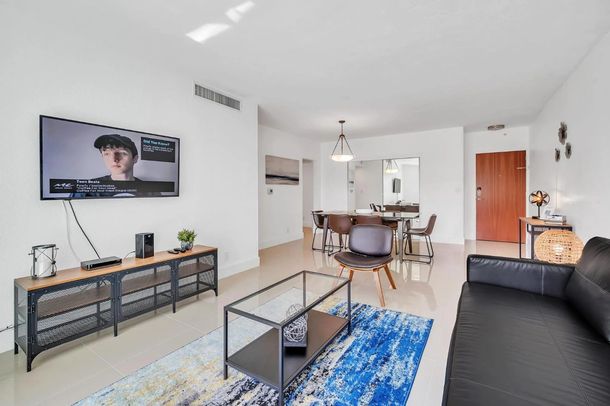 Living room in The Tides Apartments on the beach