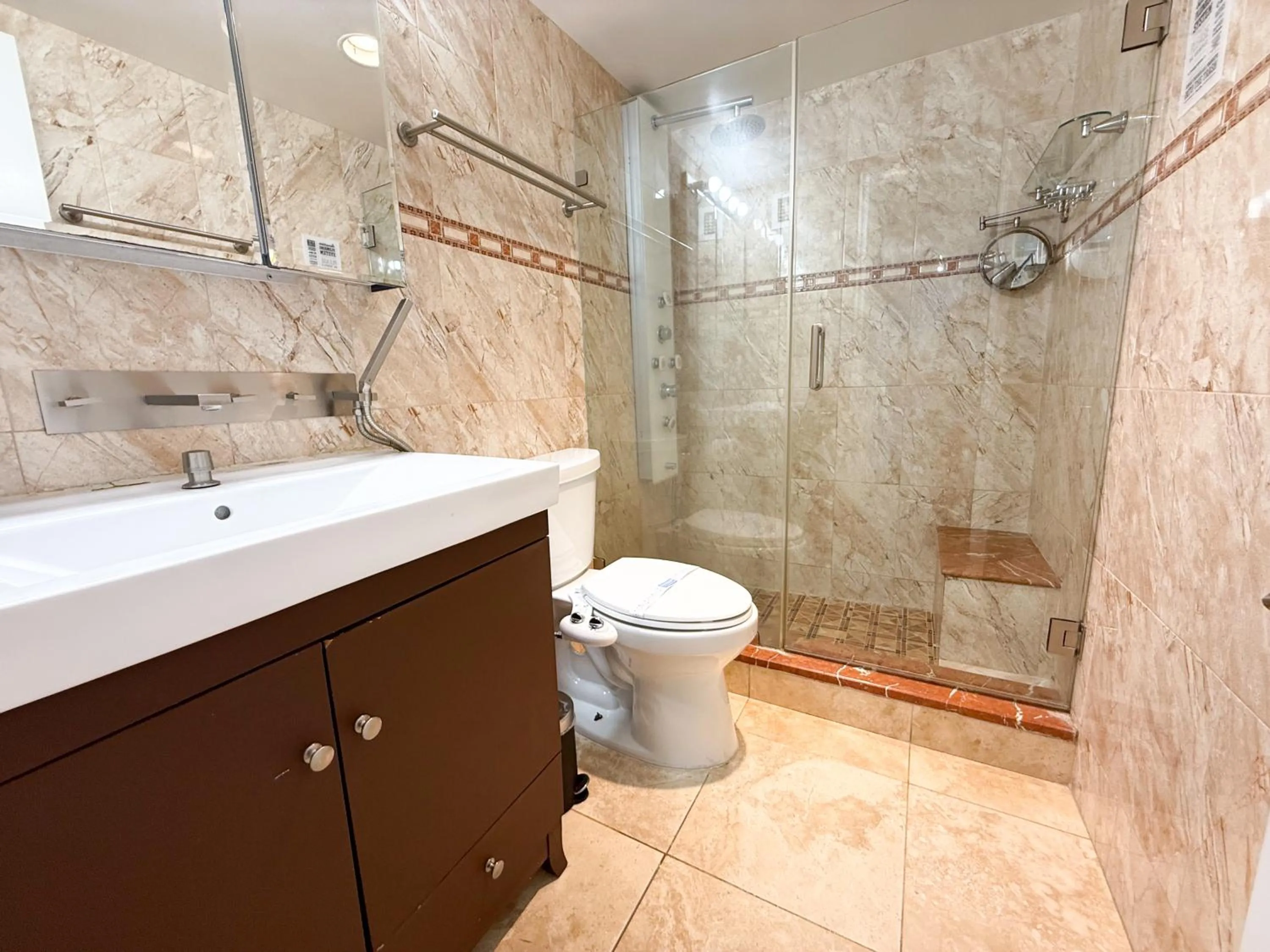 Bathroom in The Tides Apartments on the beach
