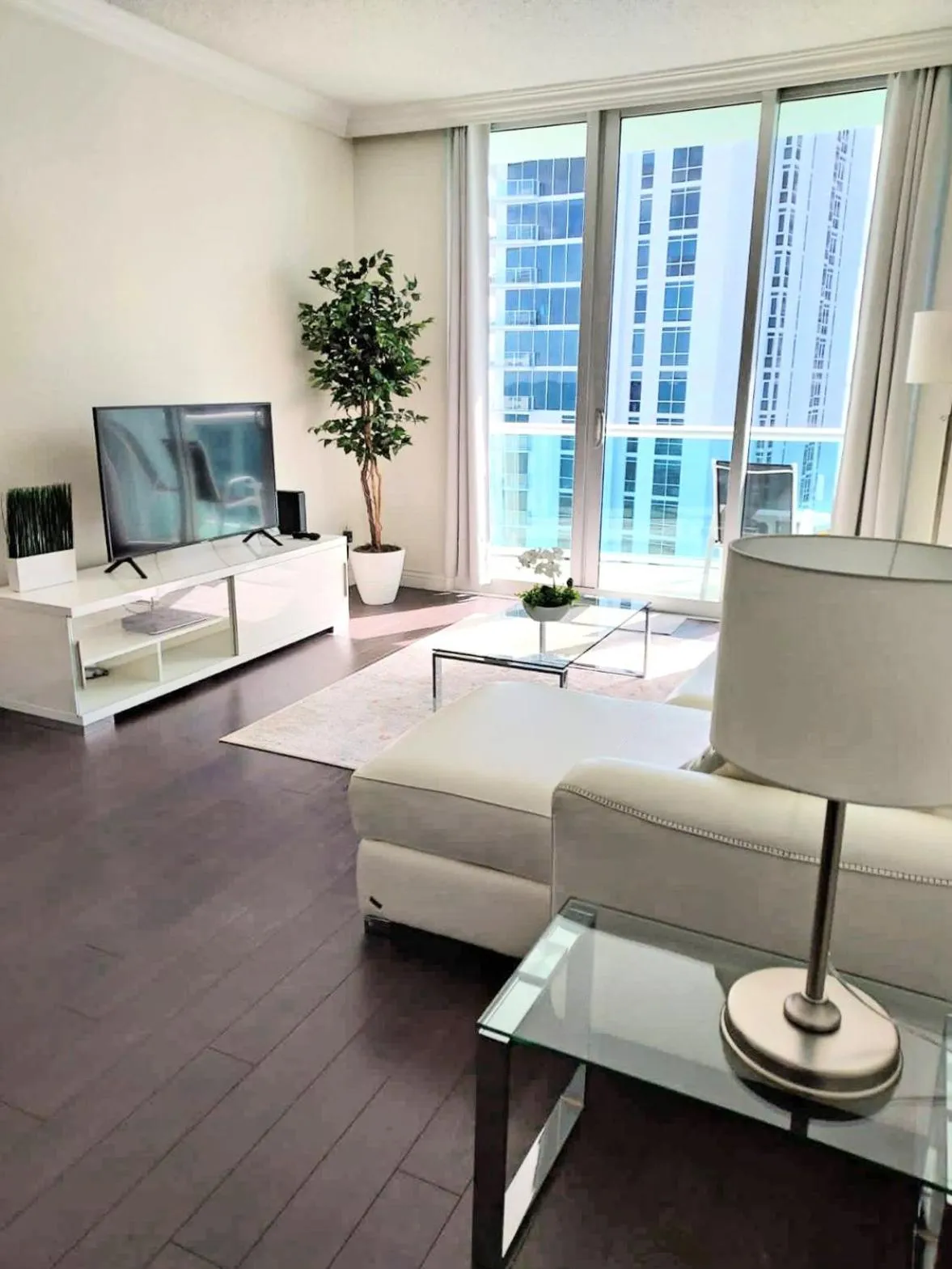 Living room in The Tides Apartments on the beach