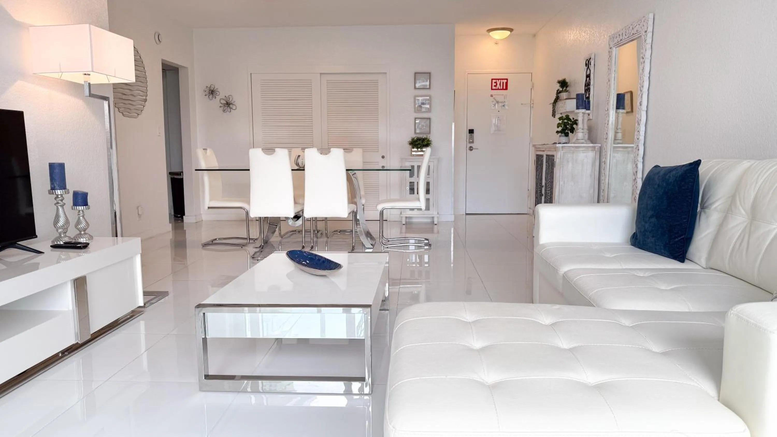 Living room in The Tides Apartments on the beach
