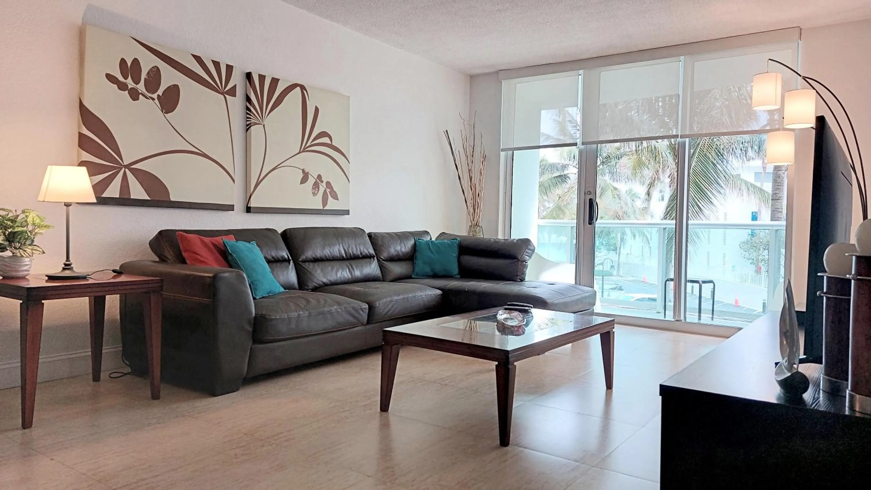 Living room in The Tides Apartments on the beach