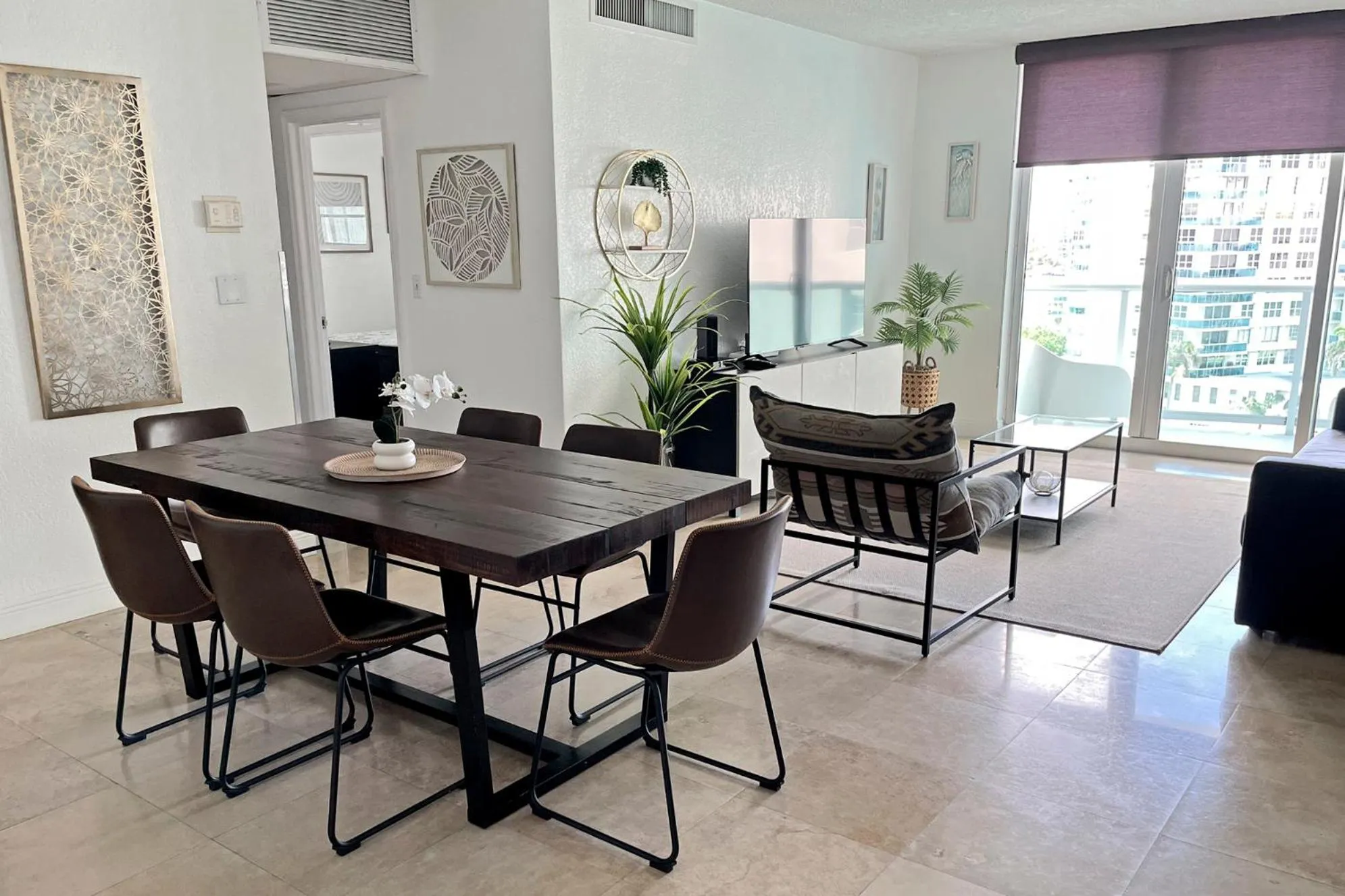 Living room in The Tides Apartments on the beach