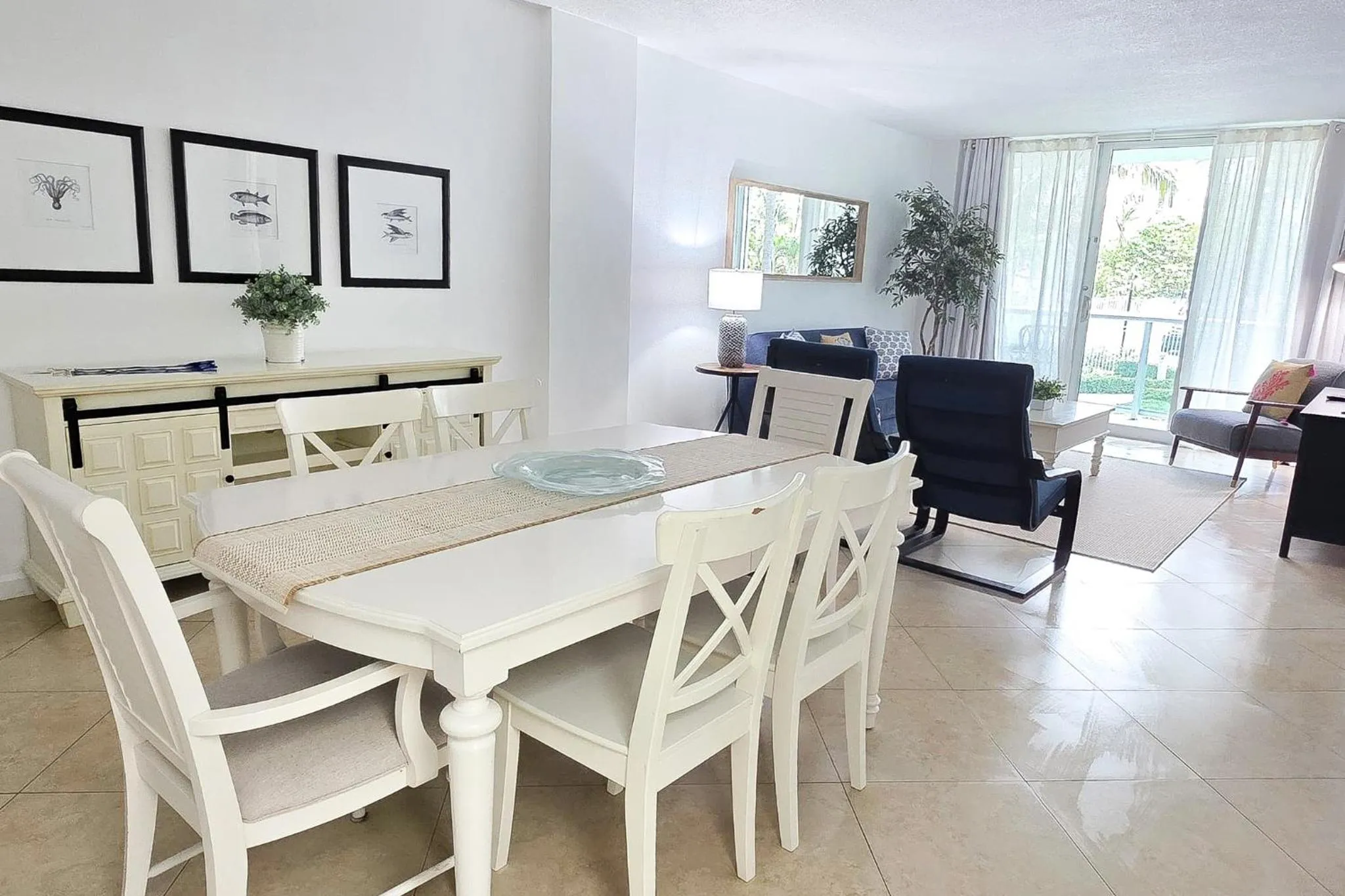 Living room in The Tides Apartments on the beach
