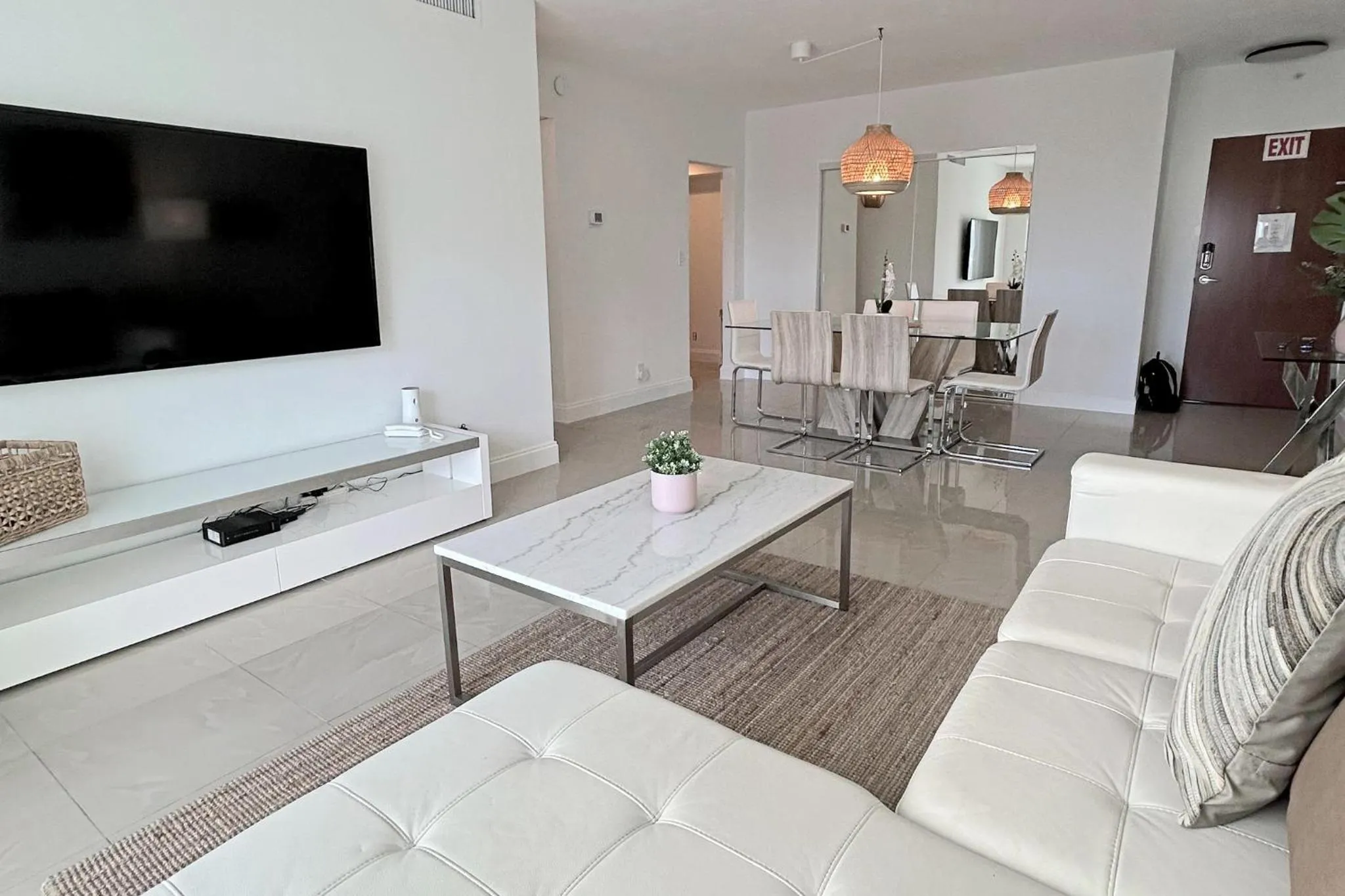 Living room in The Tides Apartments on the beach