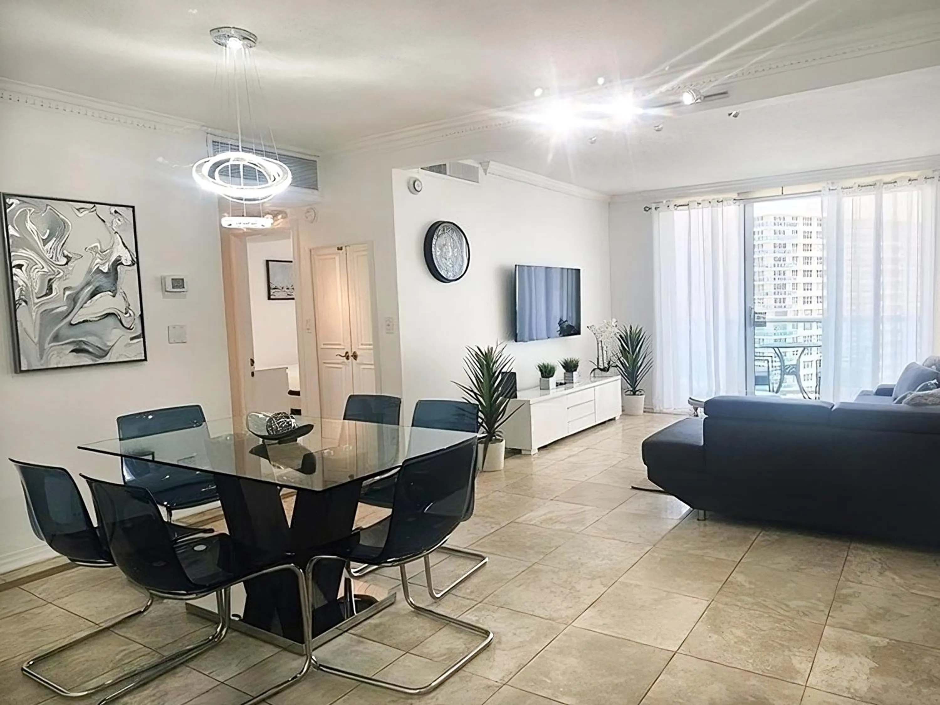 Living room in The Tides Apartments on the beach