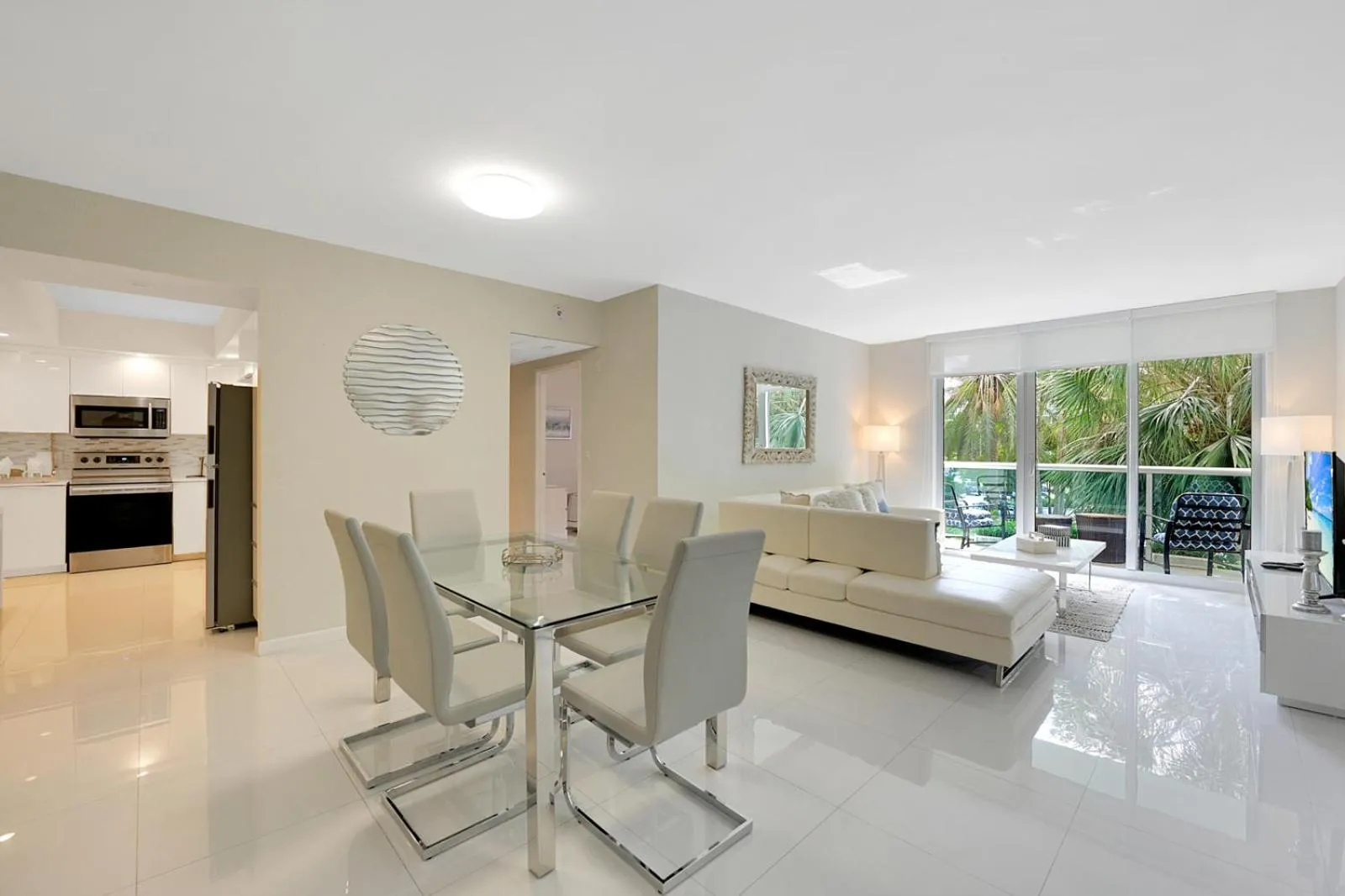 Living room in The Tides Apartments on the beach