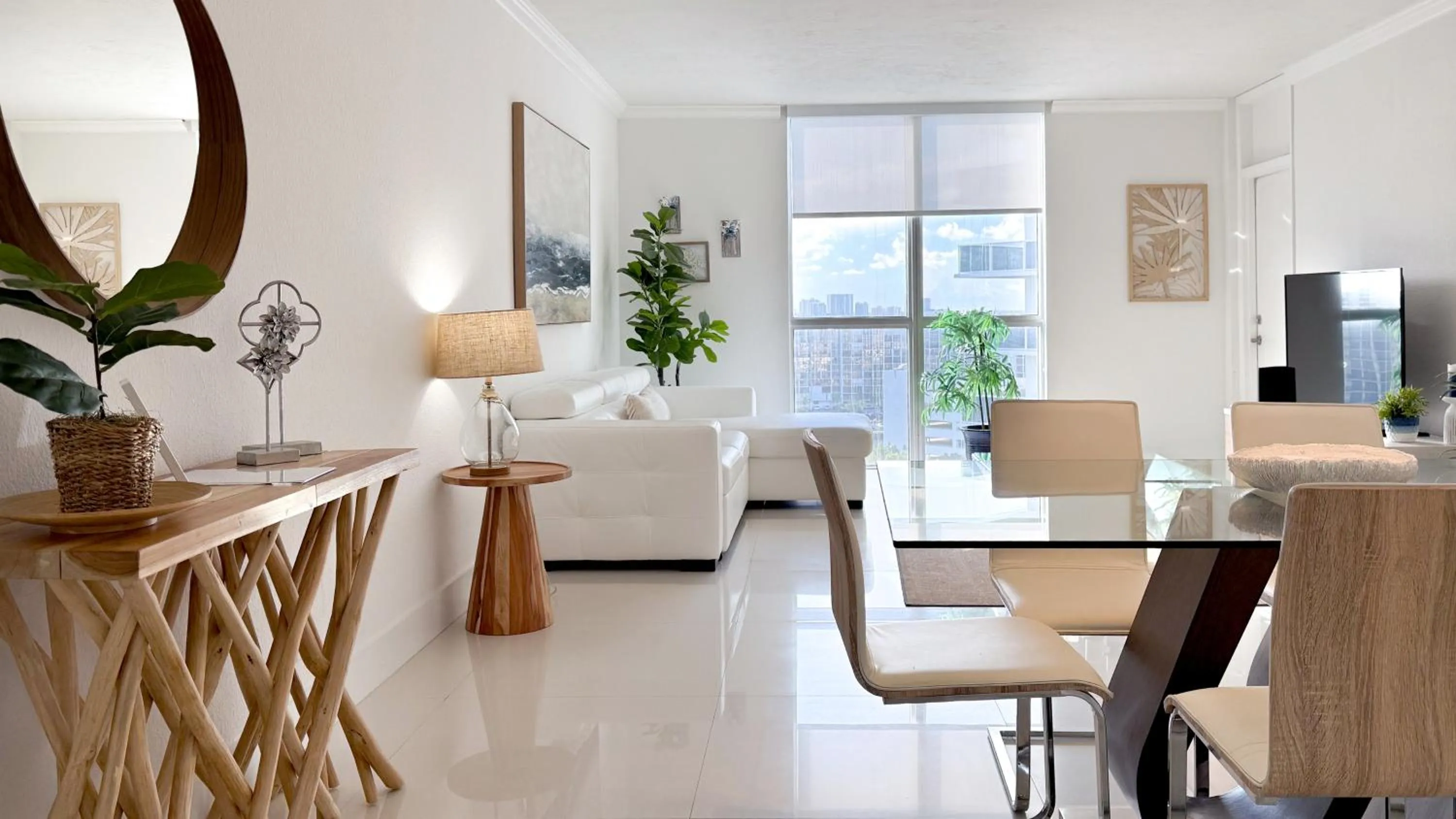 Living room in The Tides Apartments on the beach