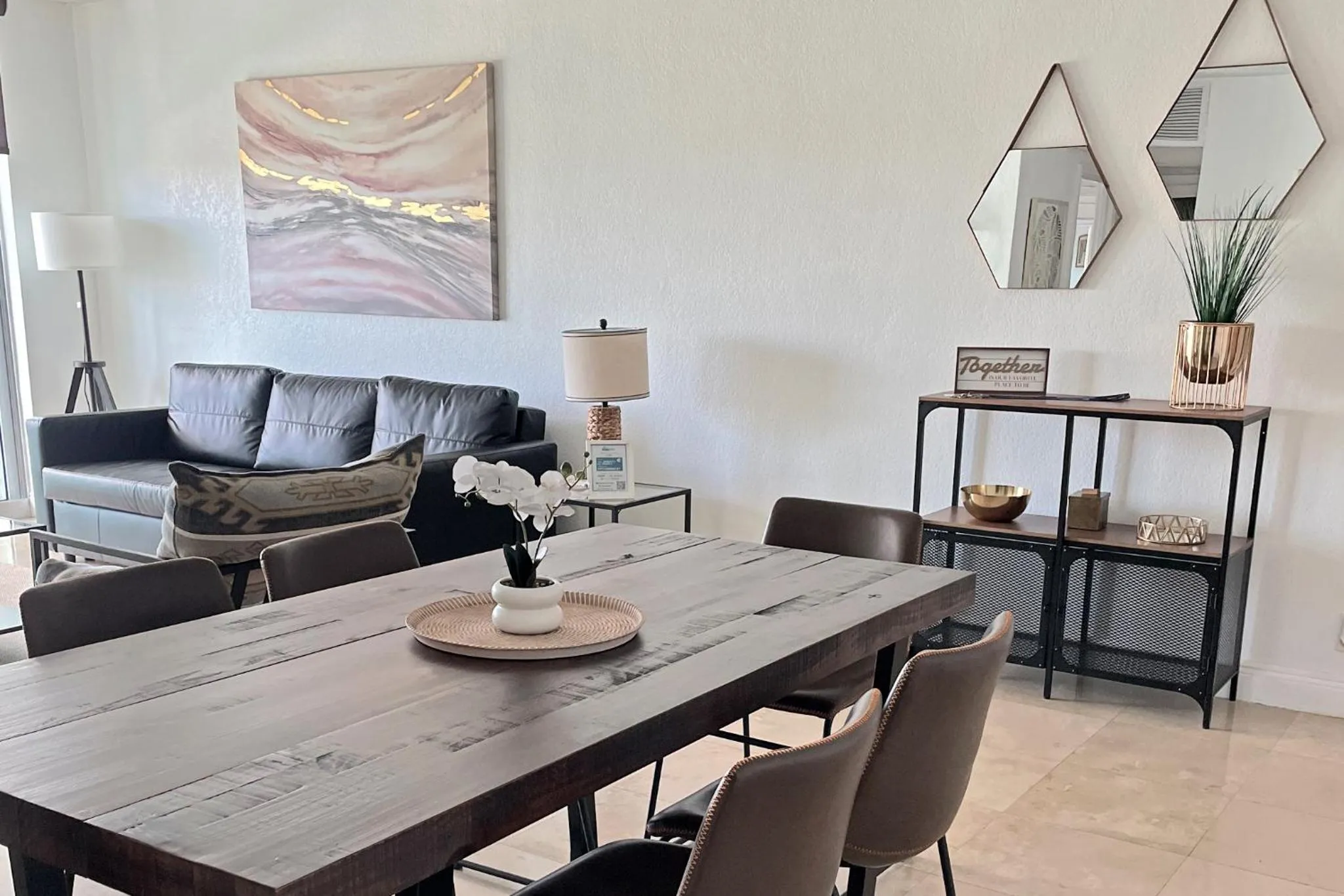 Living room in The Tides Apartments on the beach