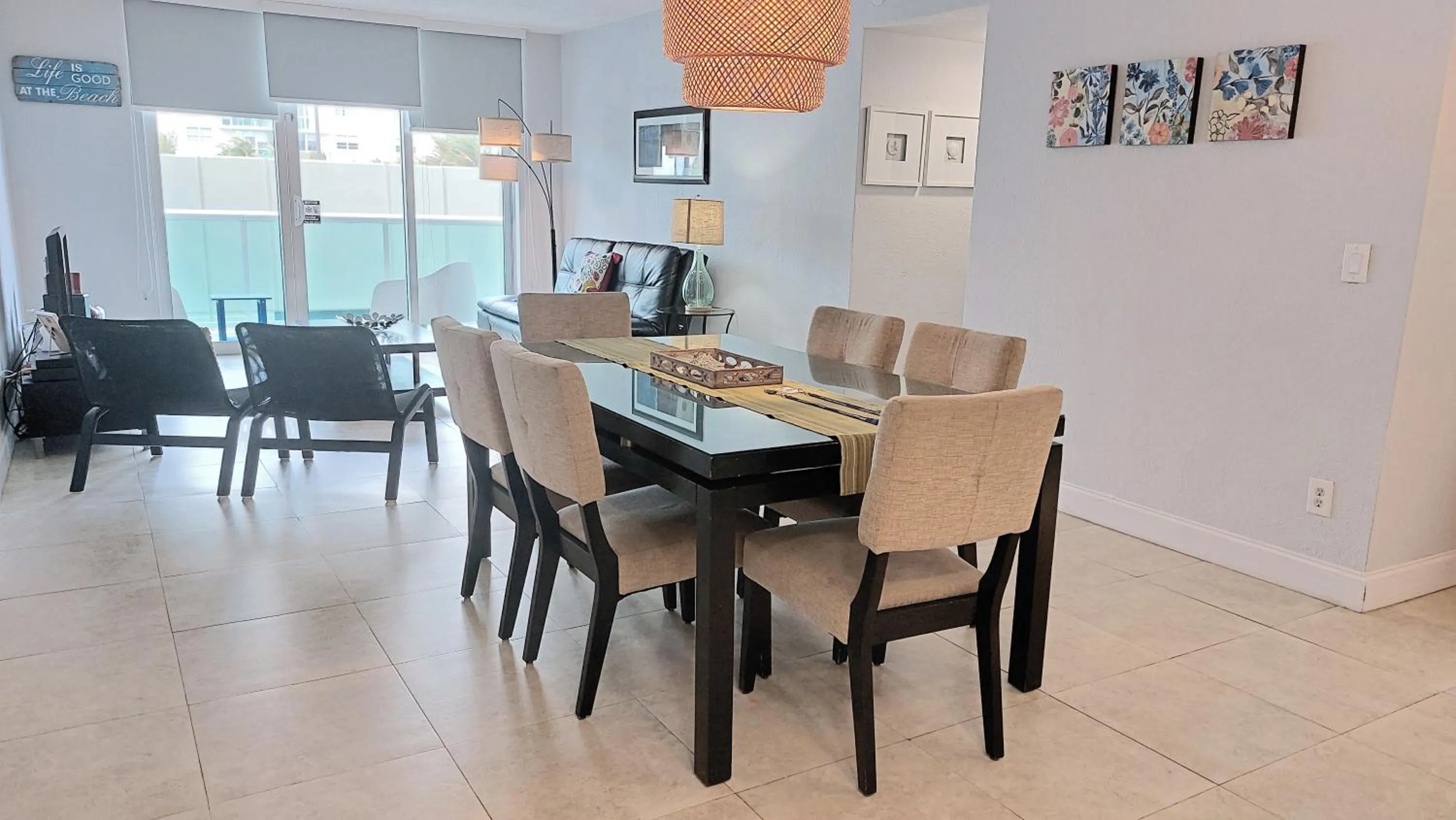 Living room in The Tides Apartments on the beach