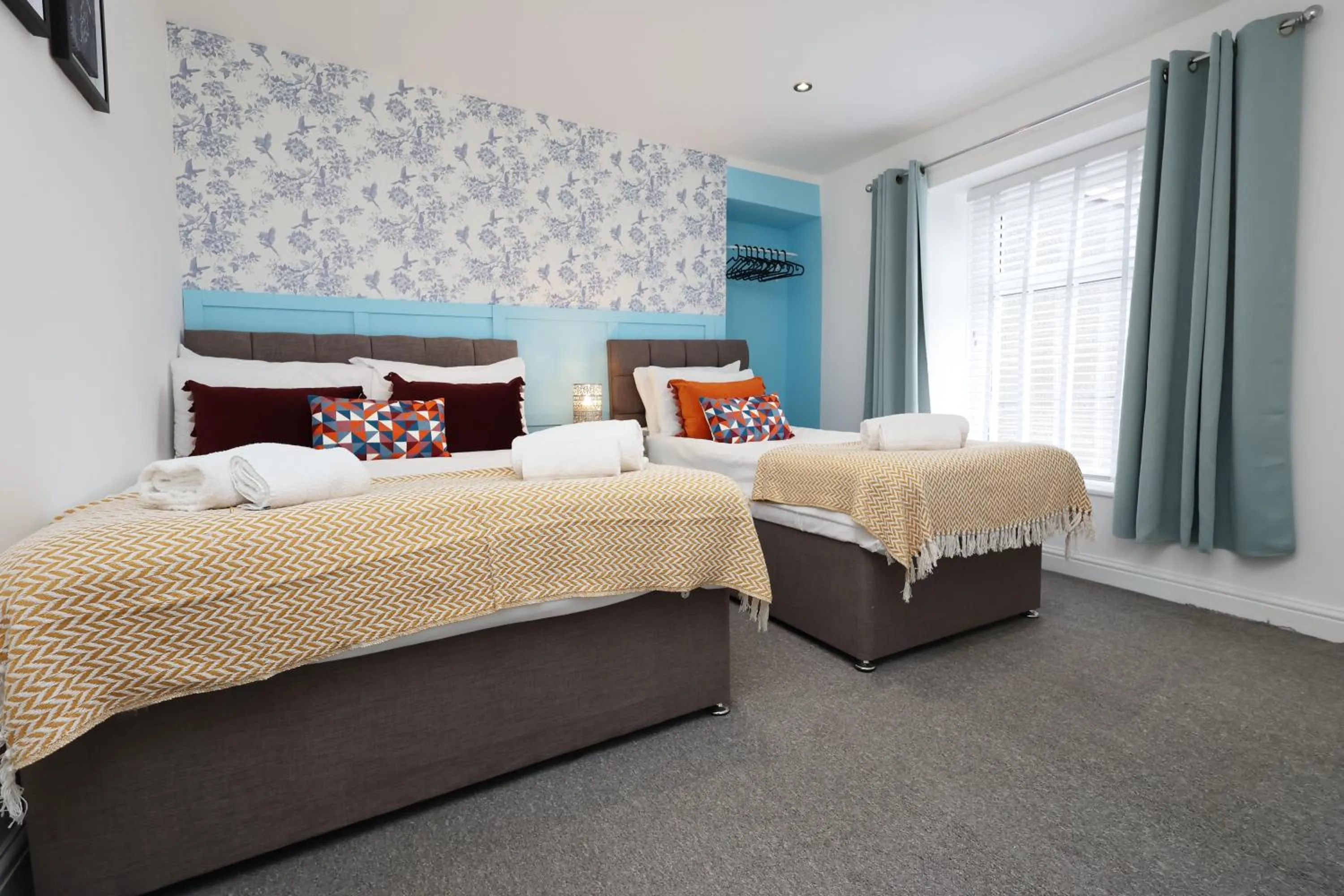 Bed in Contractor Stay - Deck - TVs in Every Room