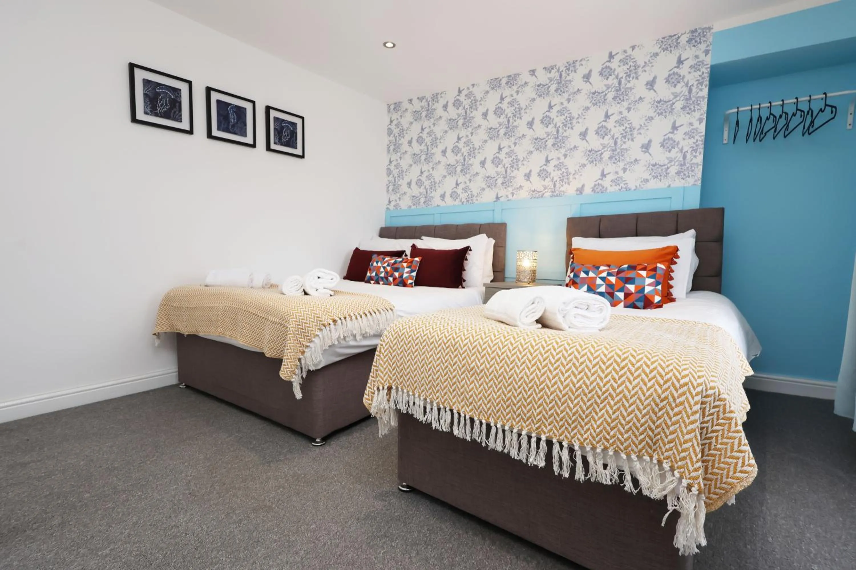 Bed in Contractor Stay - Deck - TVs in Every Room