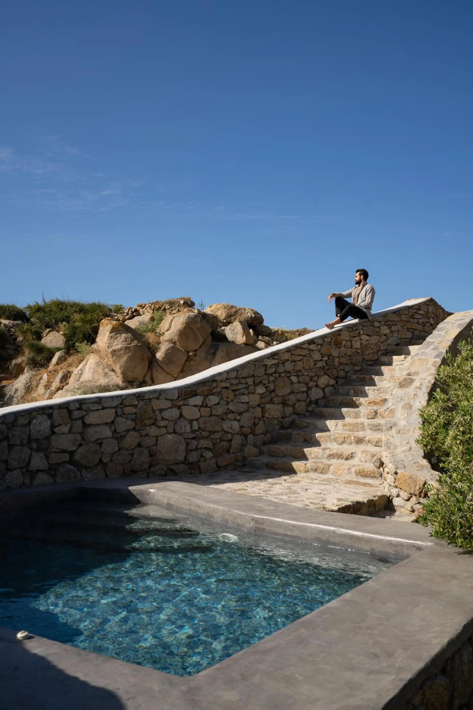 Pool view in Ikies of Mykonos