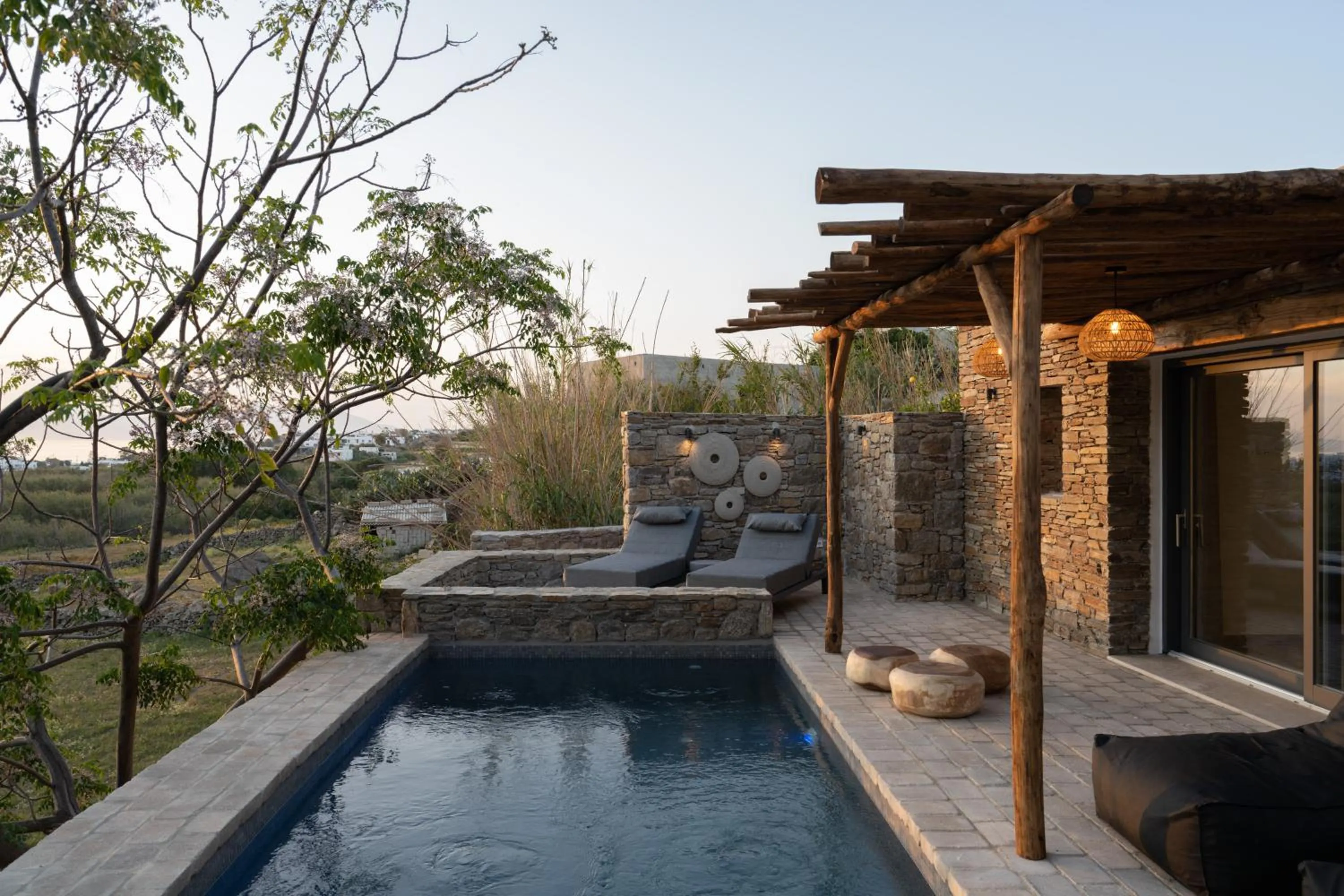 Swimming pool in Ikies of Mykonos