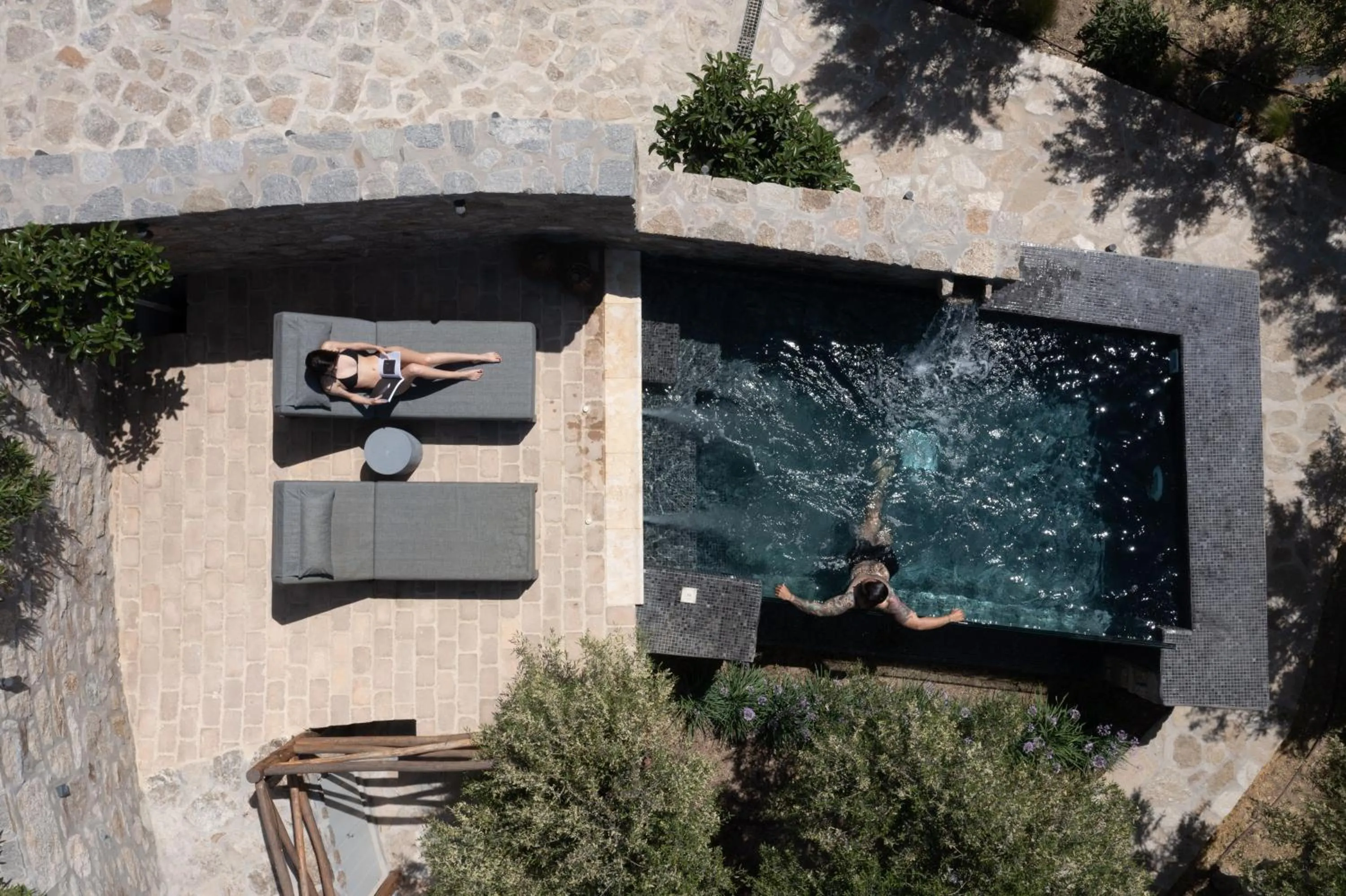 Swimming pool in Ikies of Mykonos