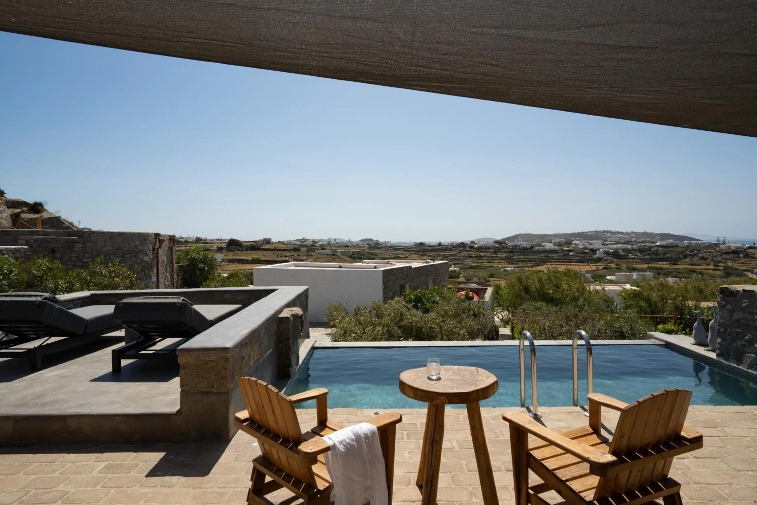 Swimming pool in Ikies of Mykonos