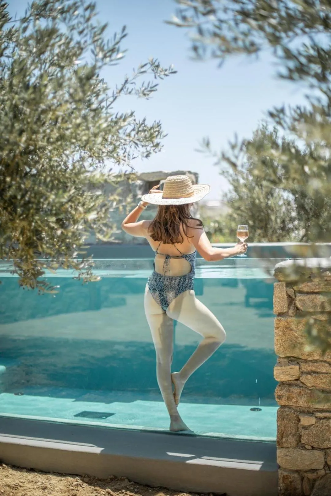 Swimming pool in Ikies of Mykonos