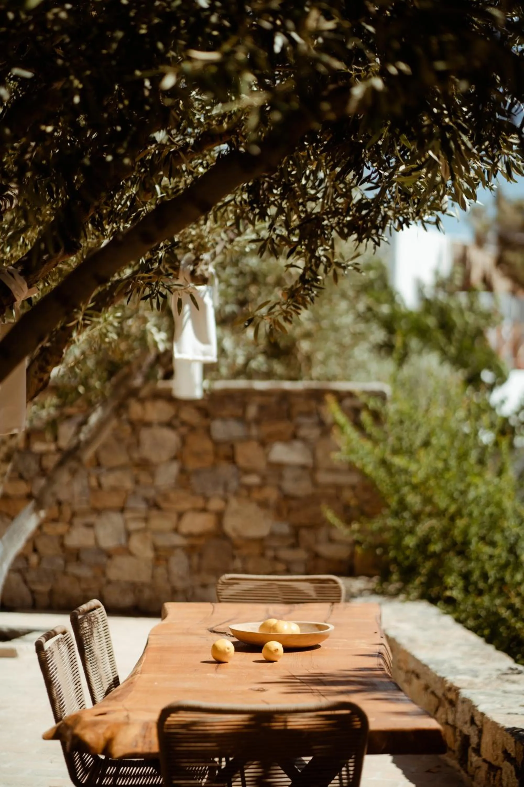 Dining area in Ikies of Mykonos