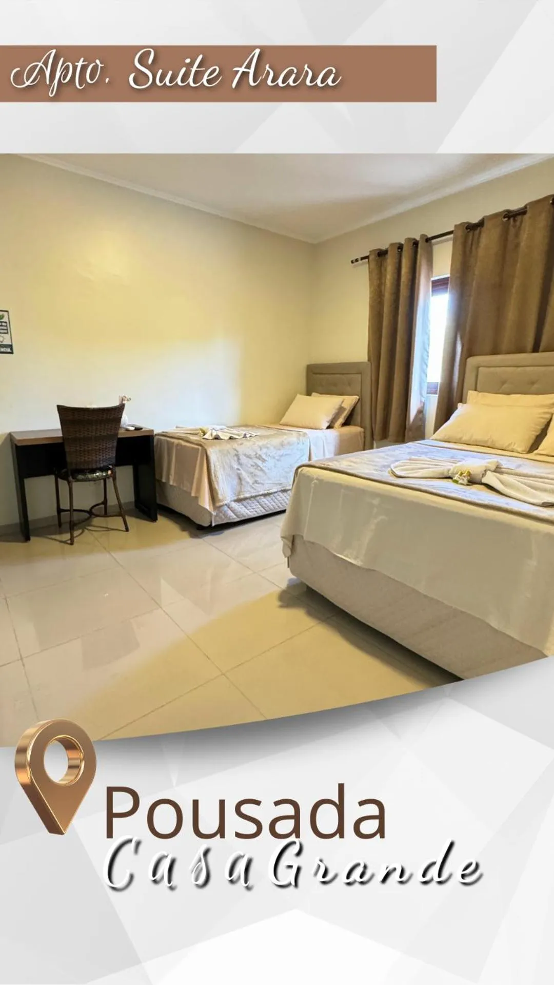 Bed in Pousada Casa Grande