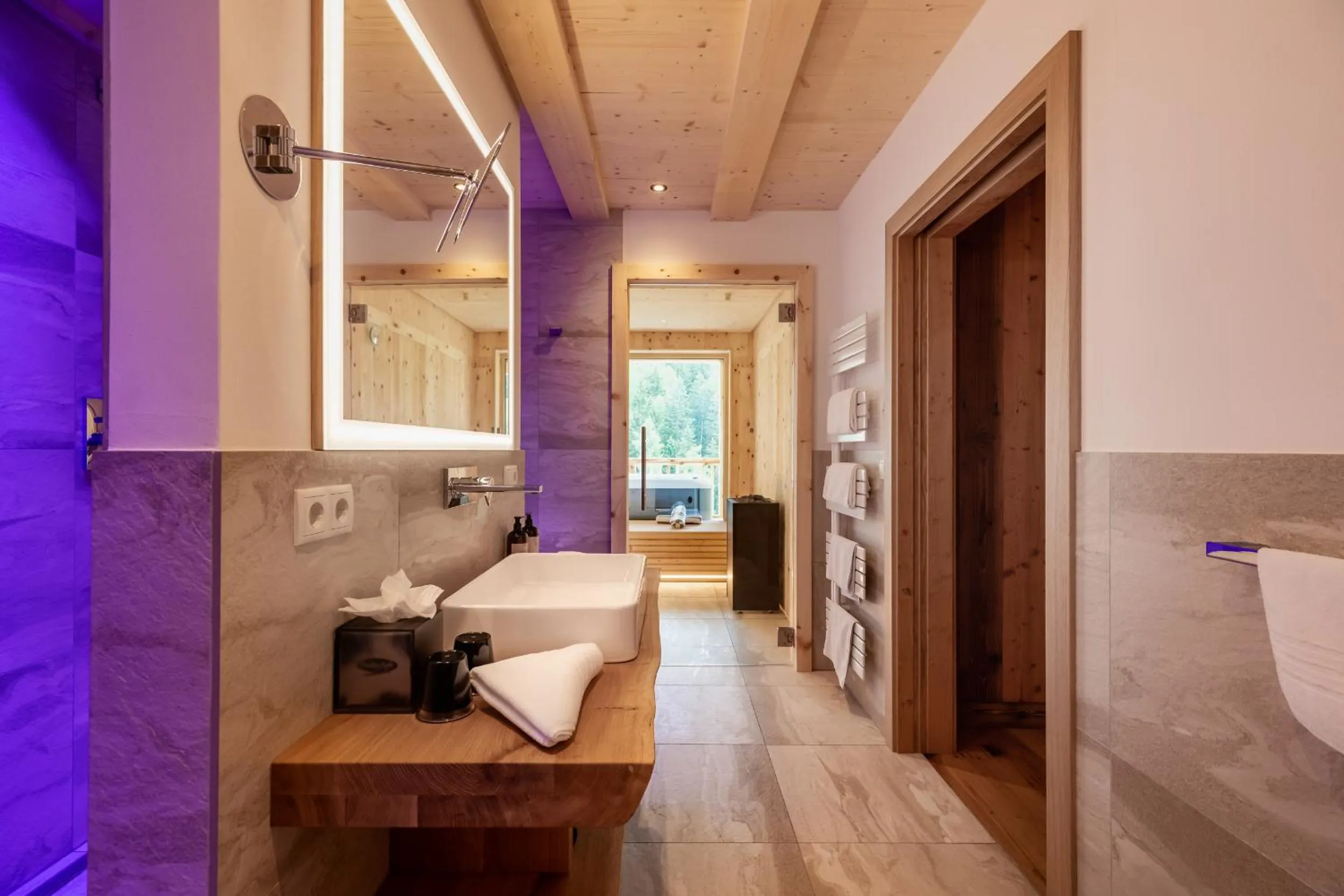 Bathroom, Bed in Mountain Village Hasenegg
