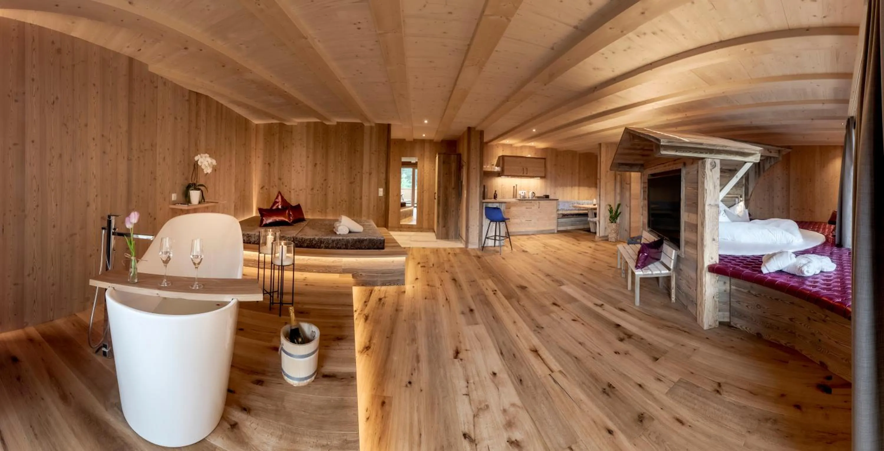 Swimming pool, Bed in Mountain Village Hasenegg