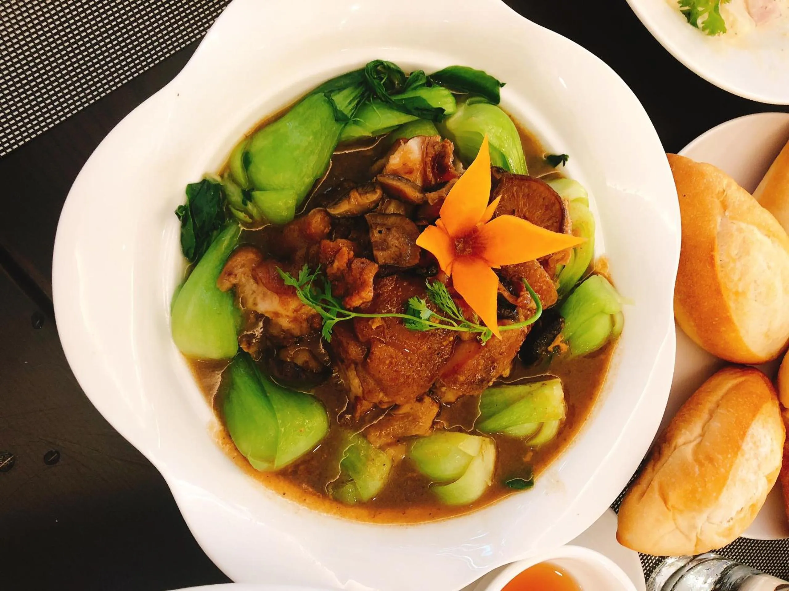 Food close-up in Vincent Halong Hotel