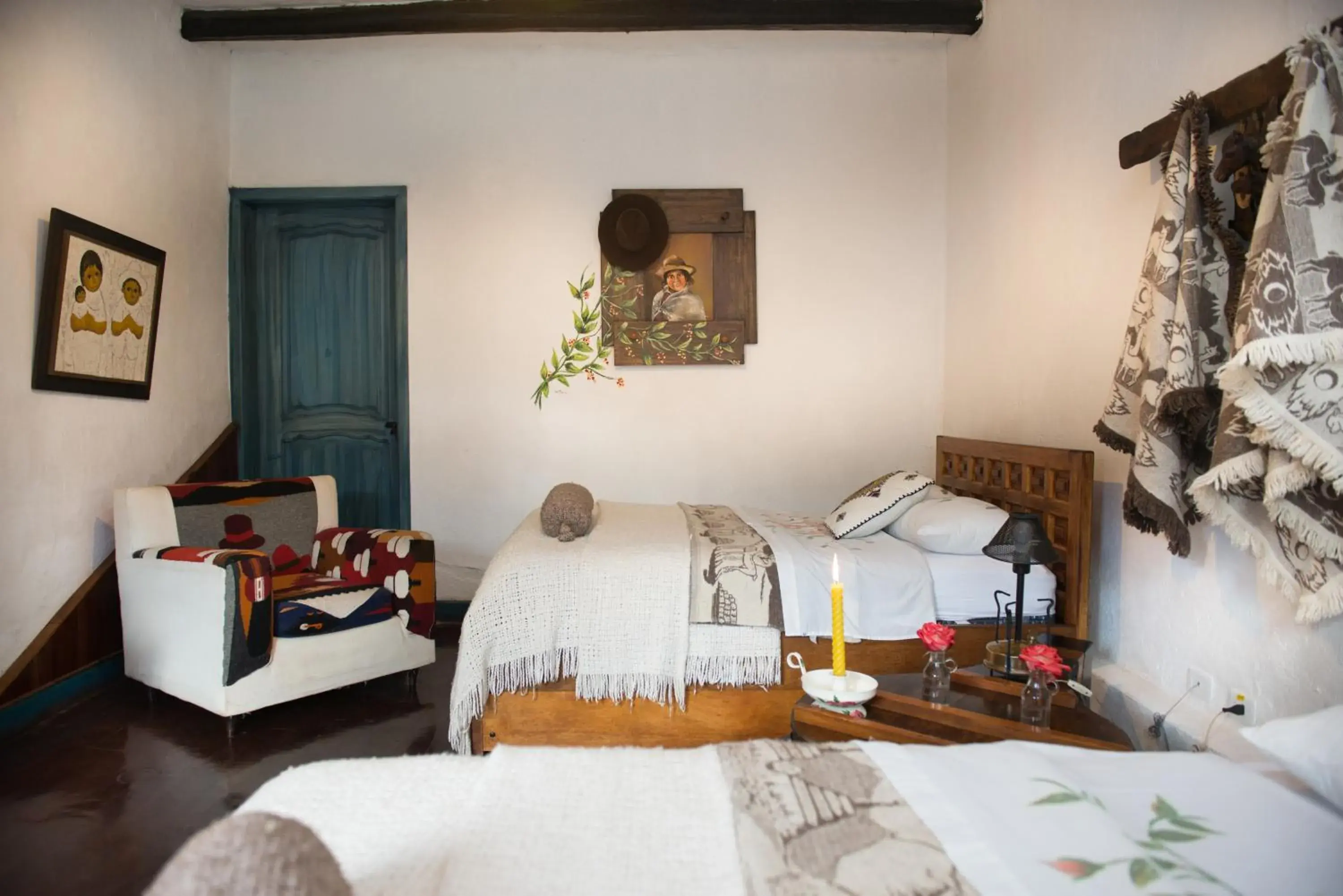 Double Room with Two Double Beds in Hotel Boutique Casa de Hacienda Su Merced Double Room with Two Double Beds in Hotel Boutique Casa de Hacienda Su Merced