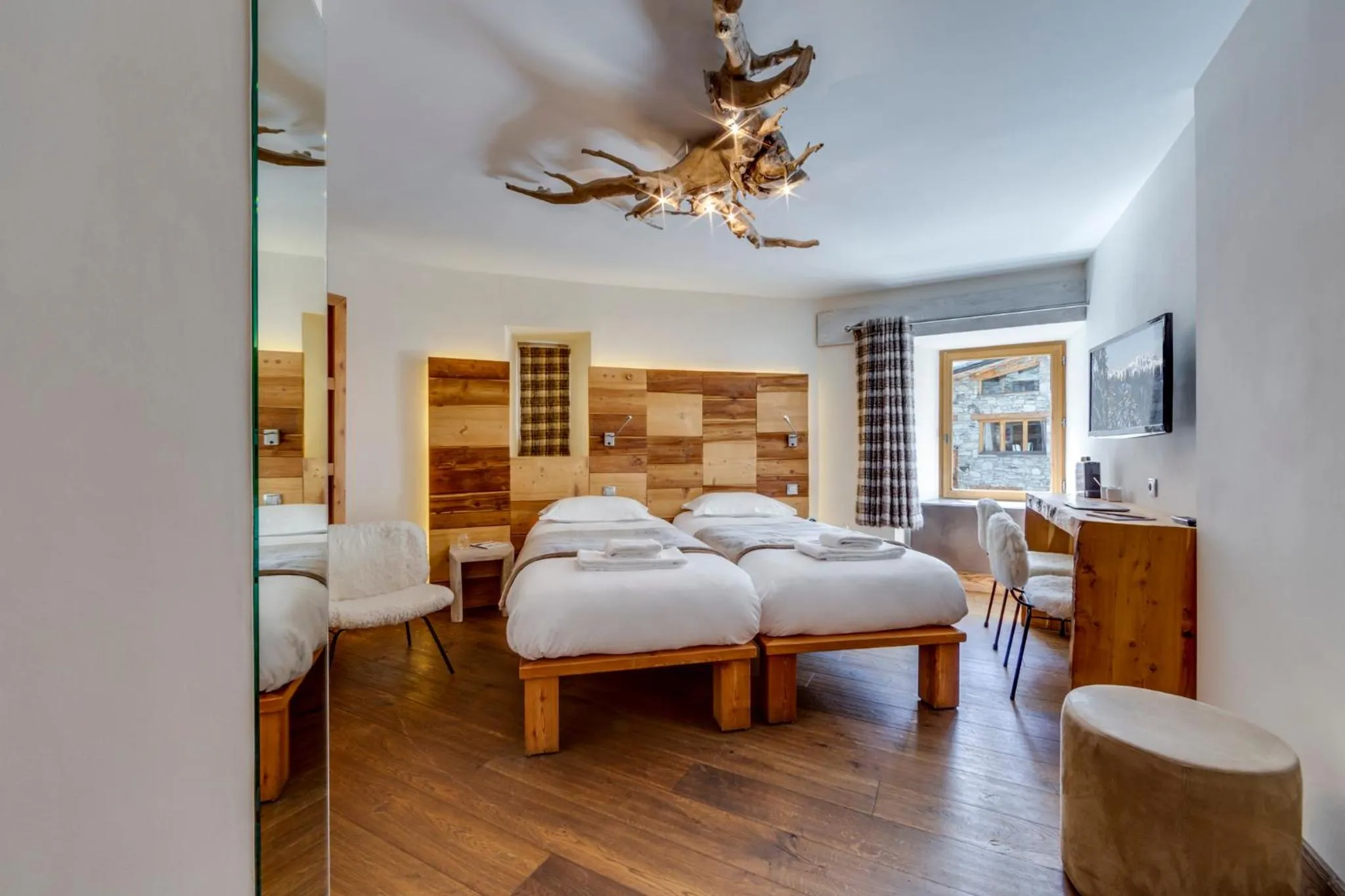 Bed in Chalet Hotel Du Fornet