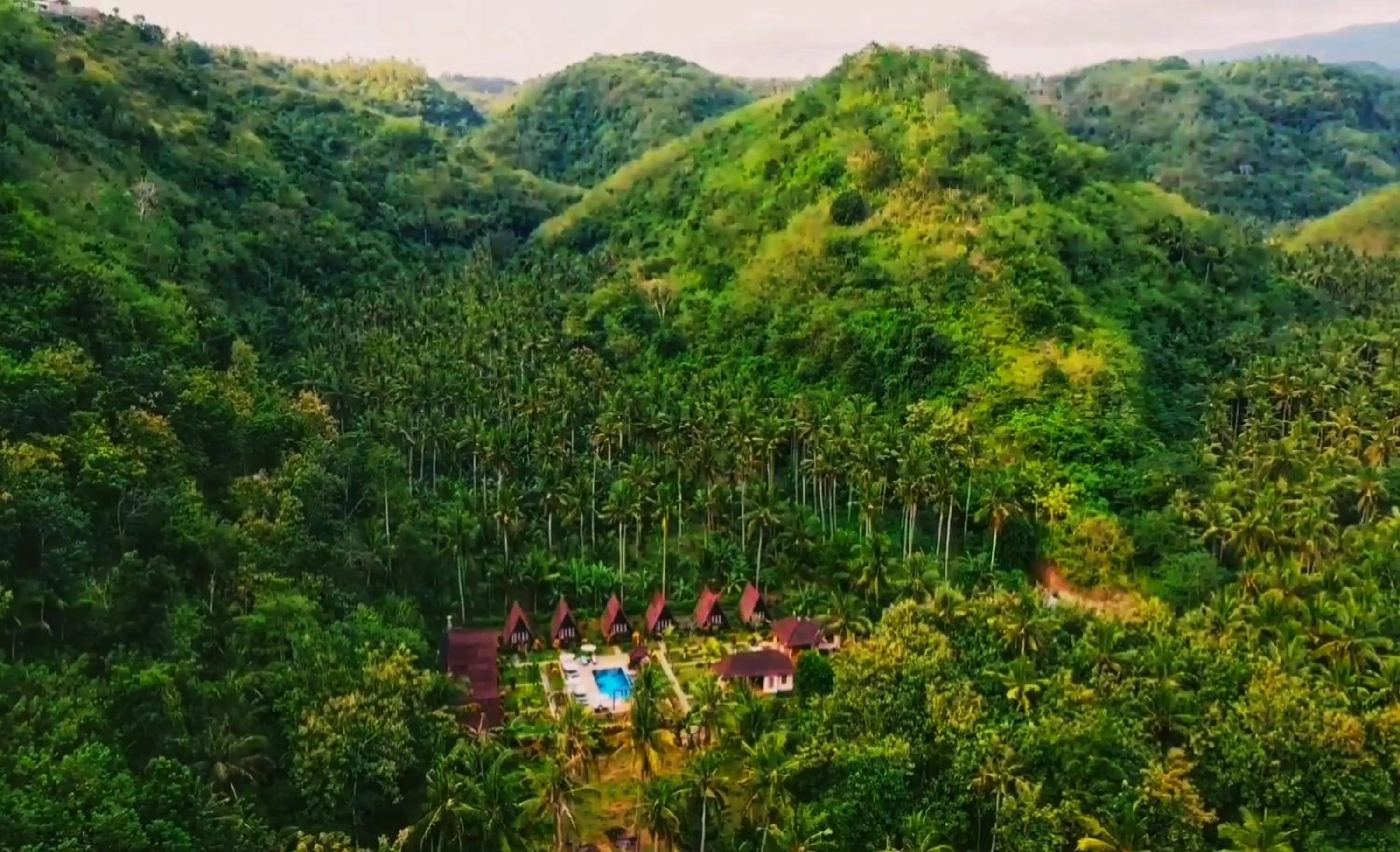 Bird's eye view in Mahaloka Valley Nusa Penida