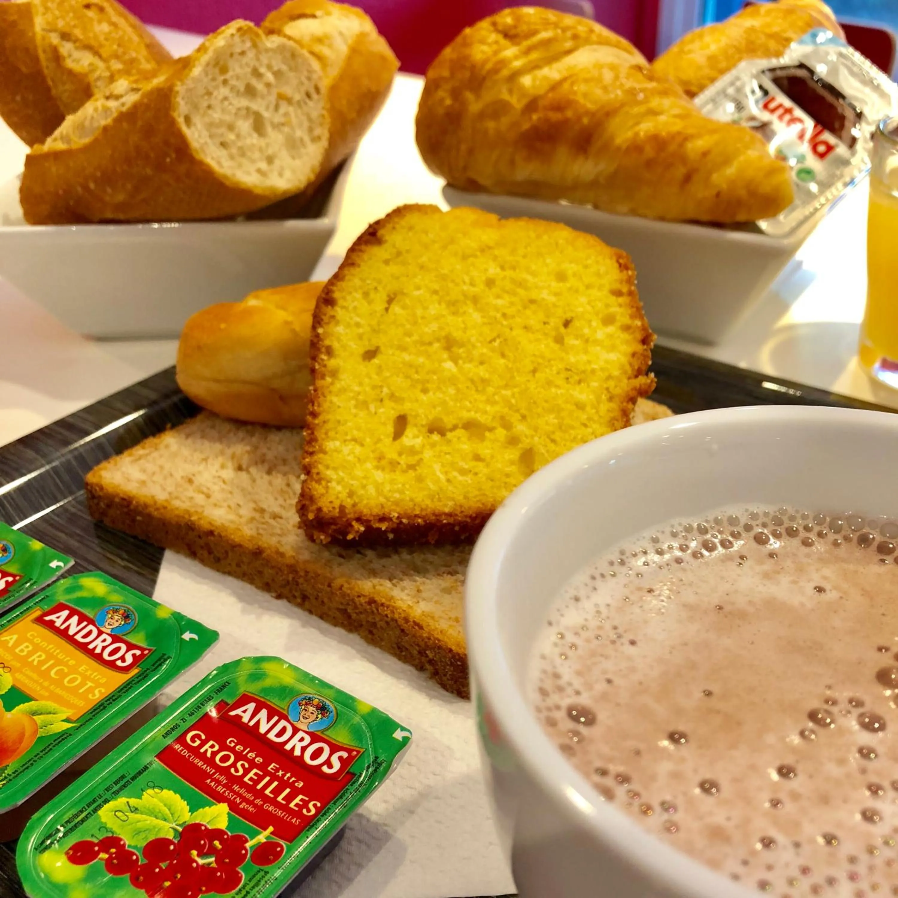 Continental breakfast in Premiere Classe Perpignan Sud