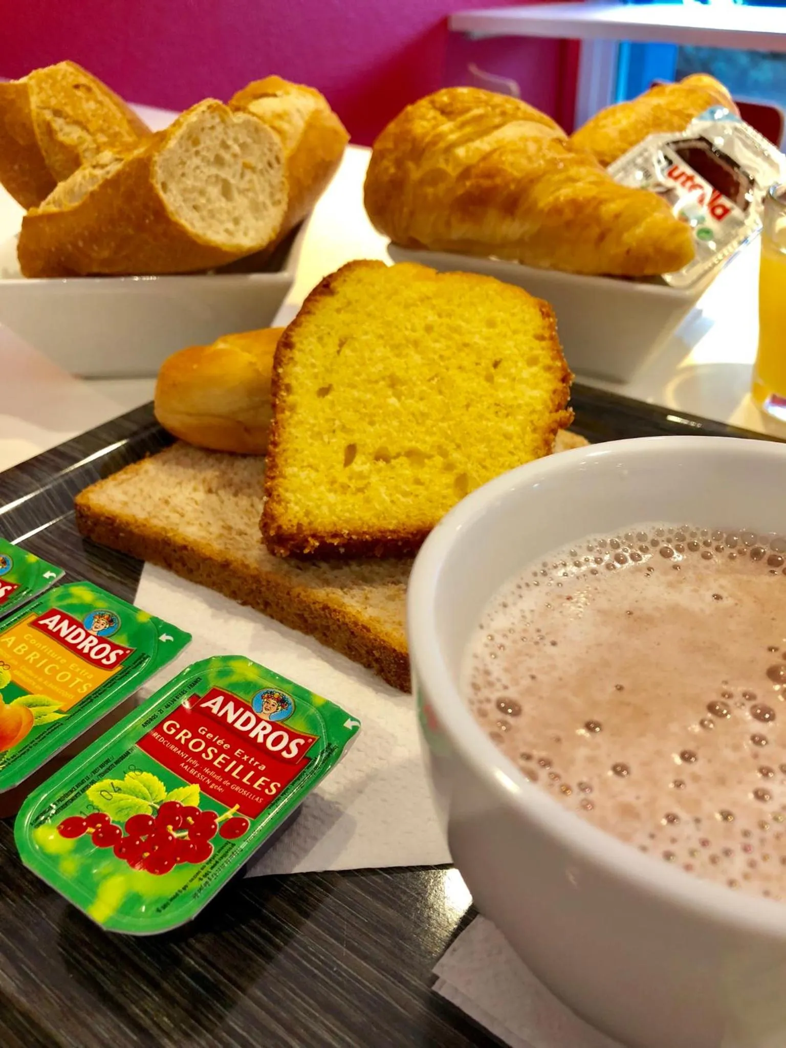 Continental breakfast in Premiere Classe Perpignan Sud