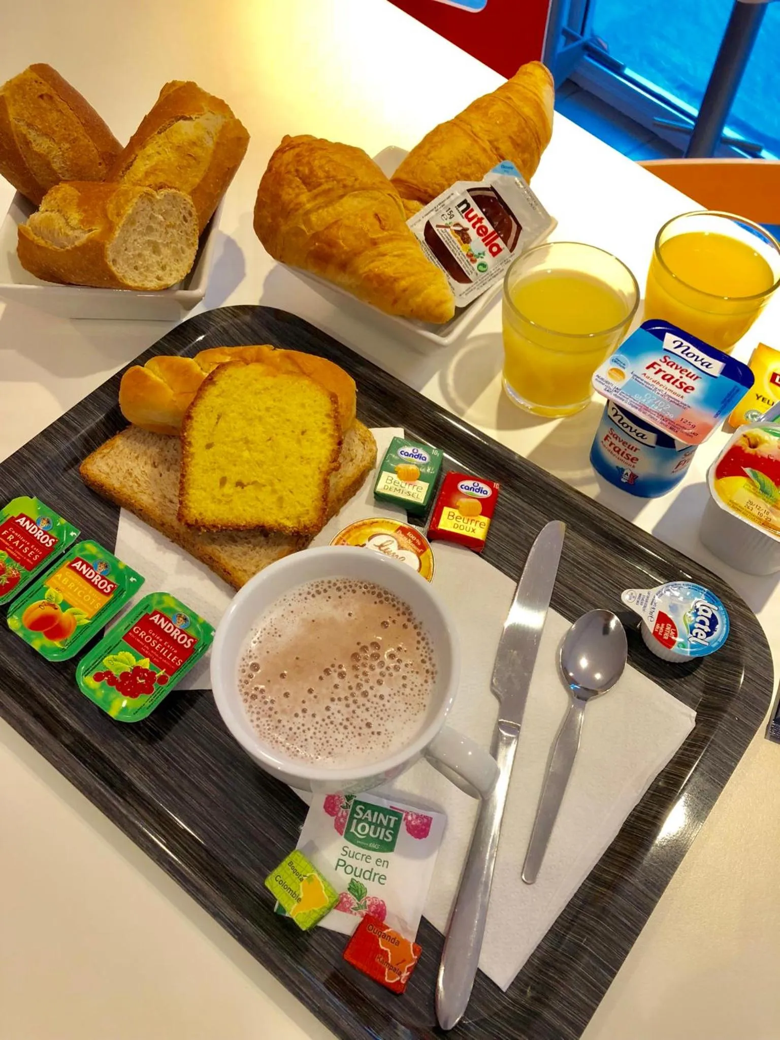 Continental breakfast in Premiere Classe Perpignan Sud