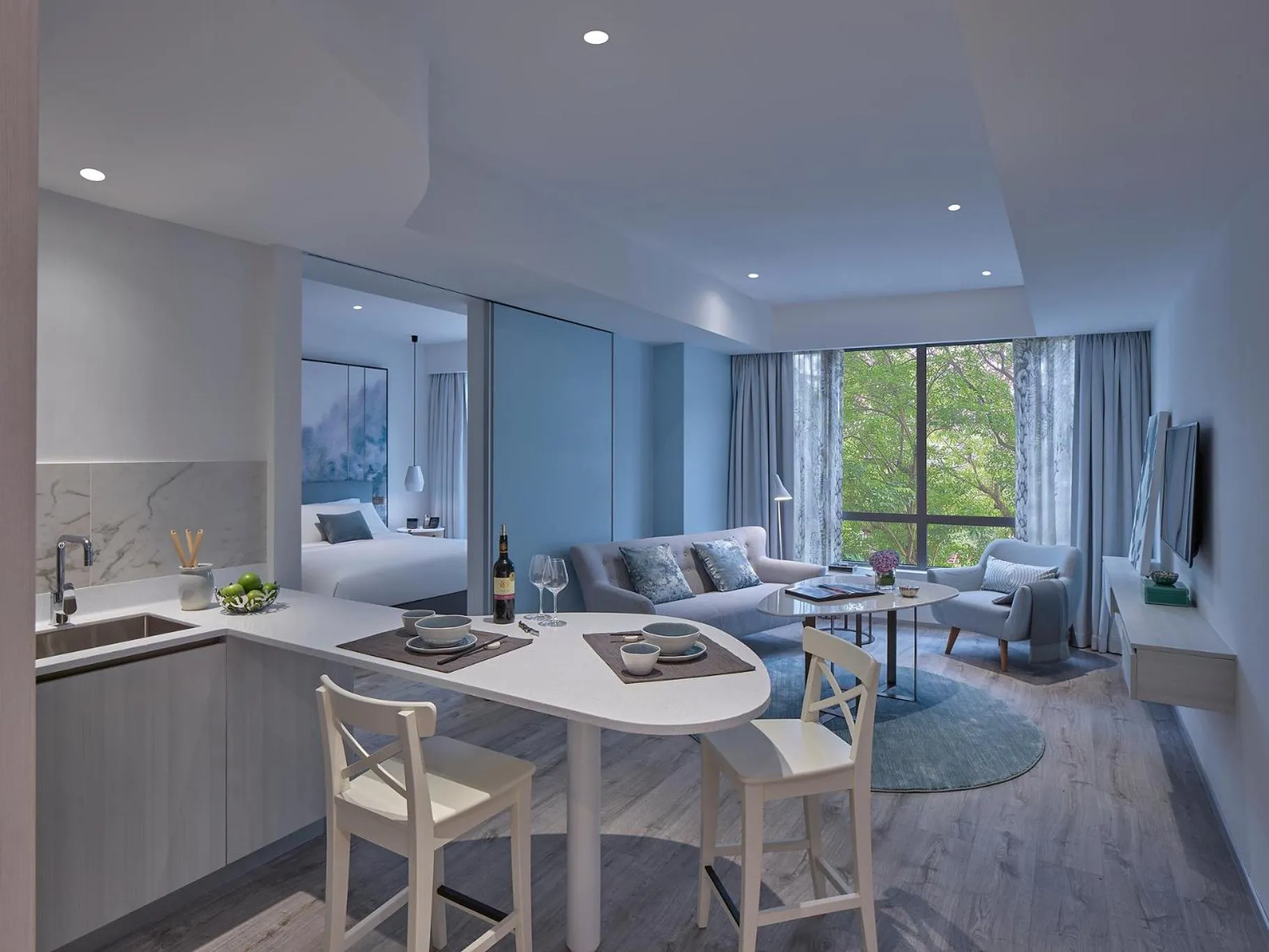 Living room, Bed in Lanson Place Winsland, Singapore