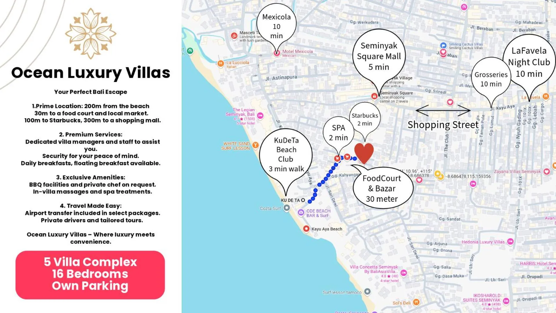 Floor plan in Ocean Luxury Villas - Private Pool Seminayk