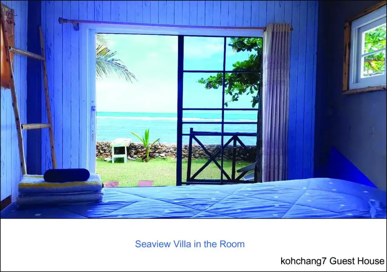 Sea view, Bed in Kohchang 7 seaview bungalow Sea view, Bed in Kohchang 7 seaview bungalow