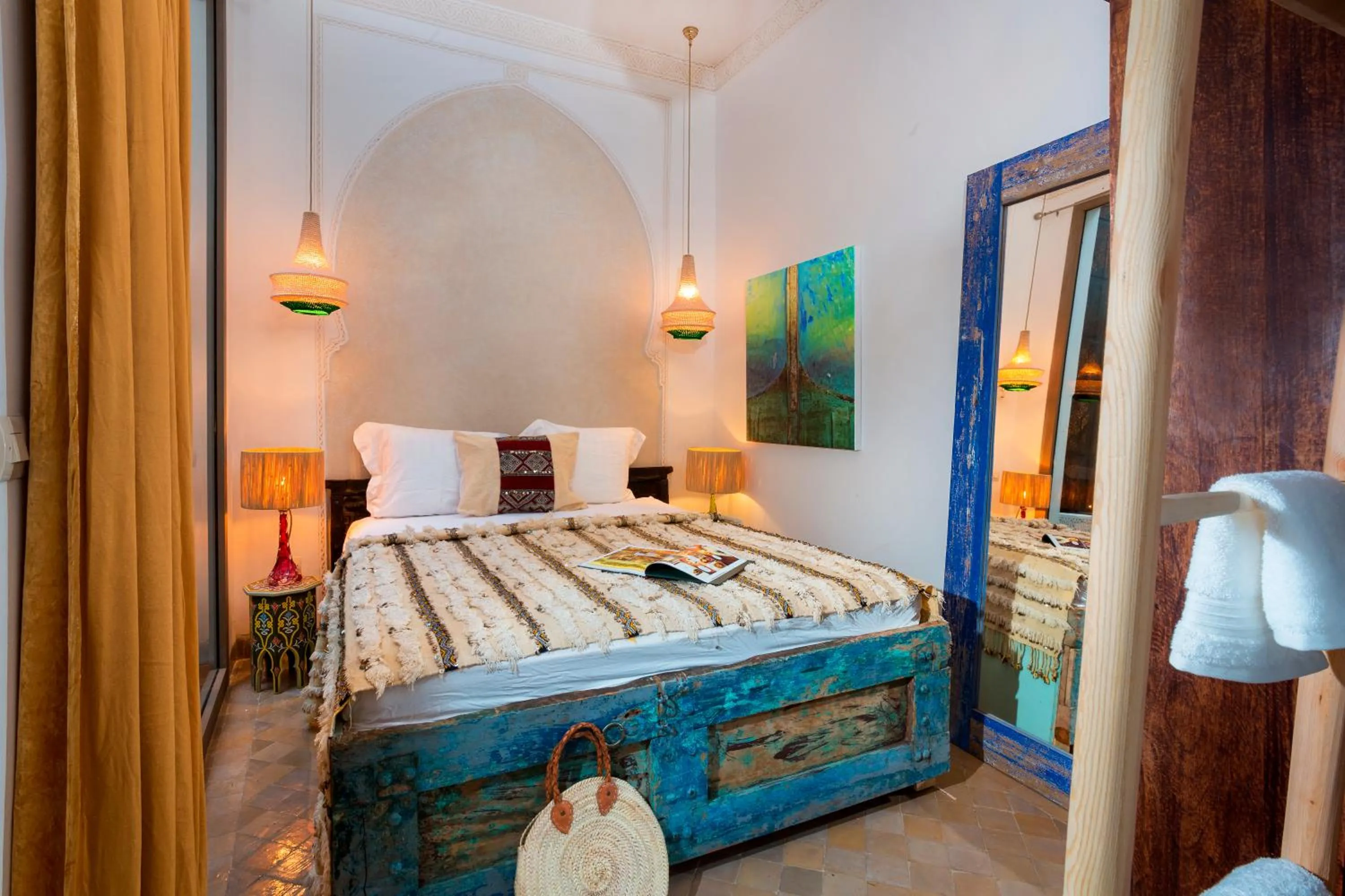 Bed in Riad Lumière