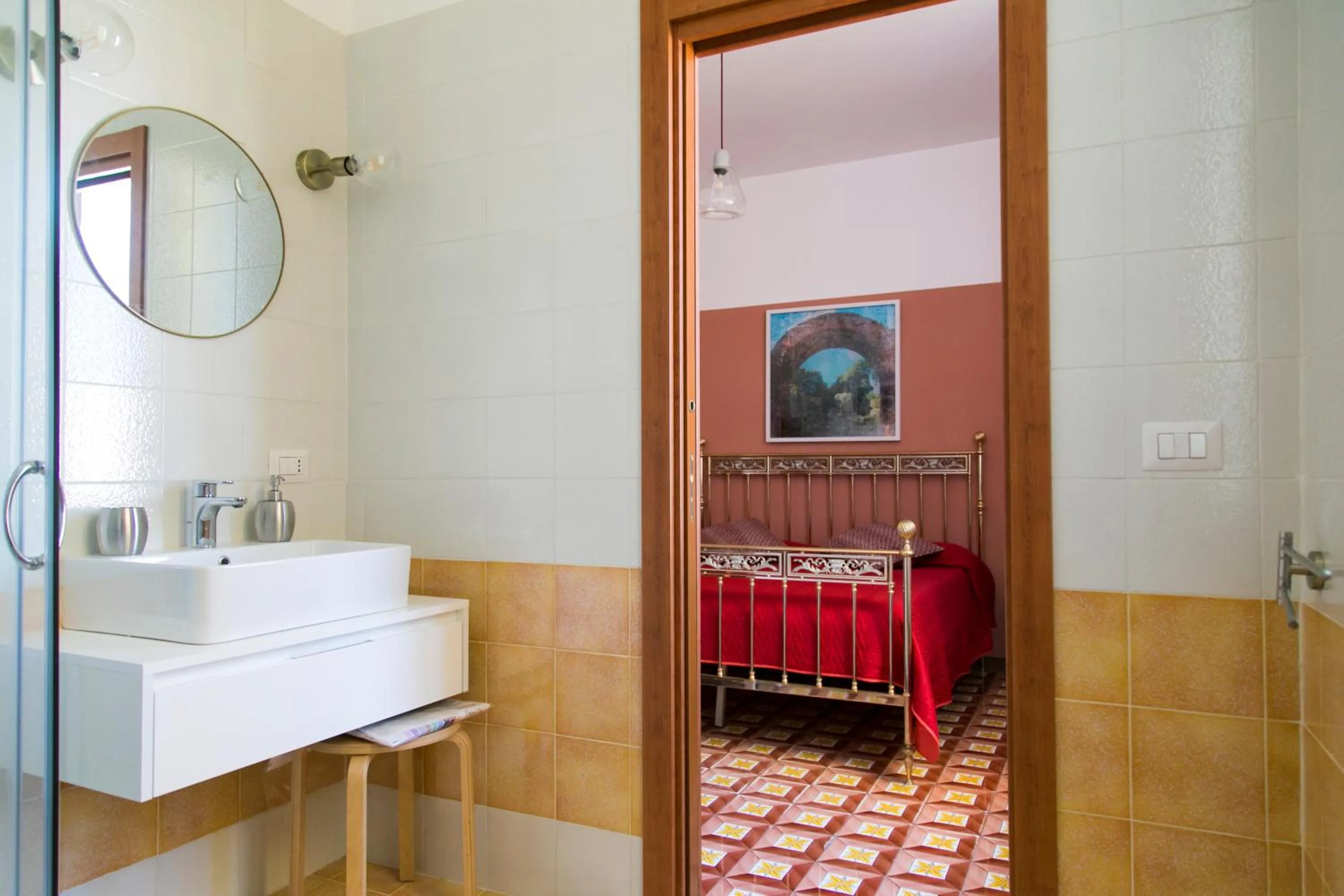 Bathroom, Bed in A Casa di Nina Guest House