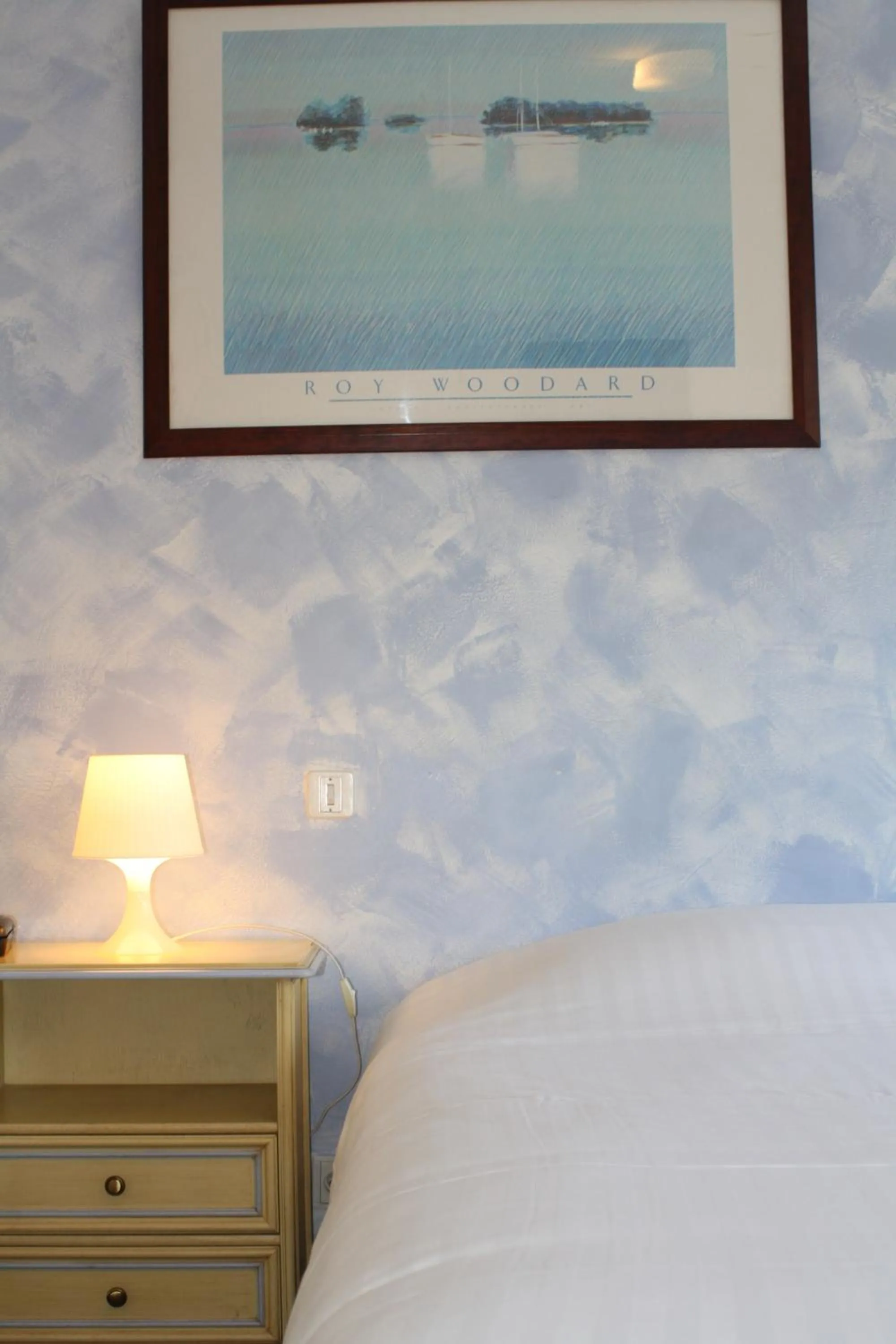 Bed in Logis Hotel du Midi