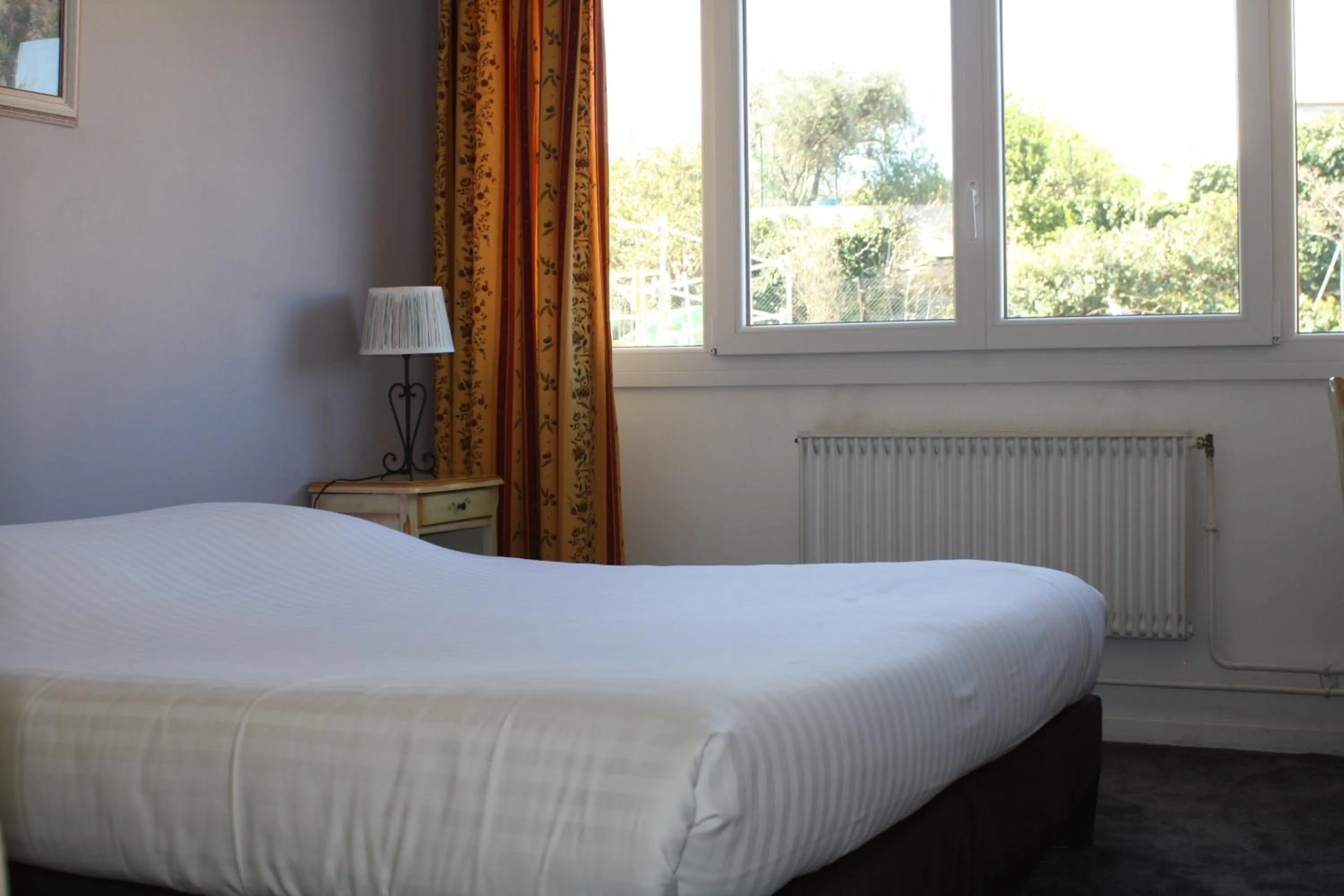 Bed in Logis Hotel du Midi