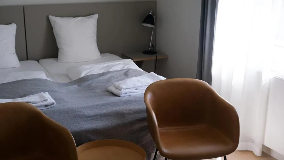 Bed in Hotel Saxkjøbing