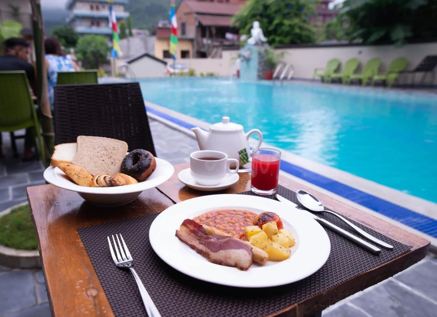 Breakfast in Busy Bee Resort, Pokhara