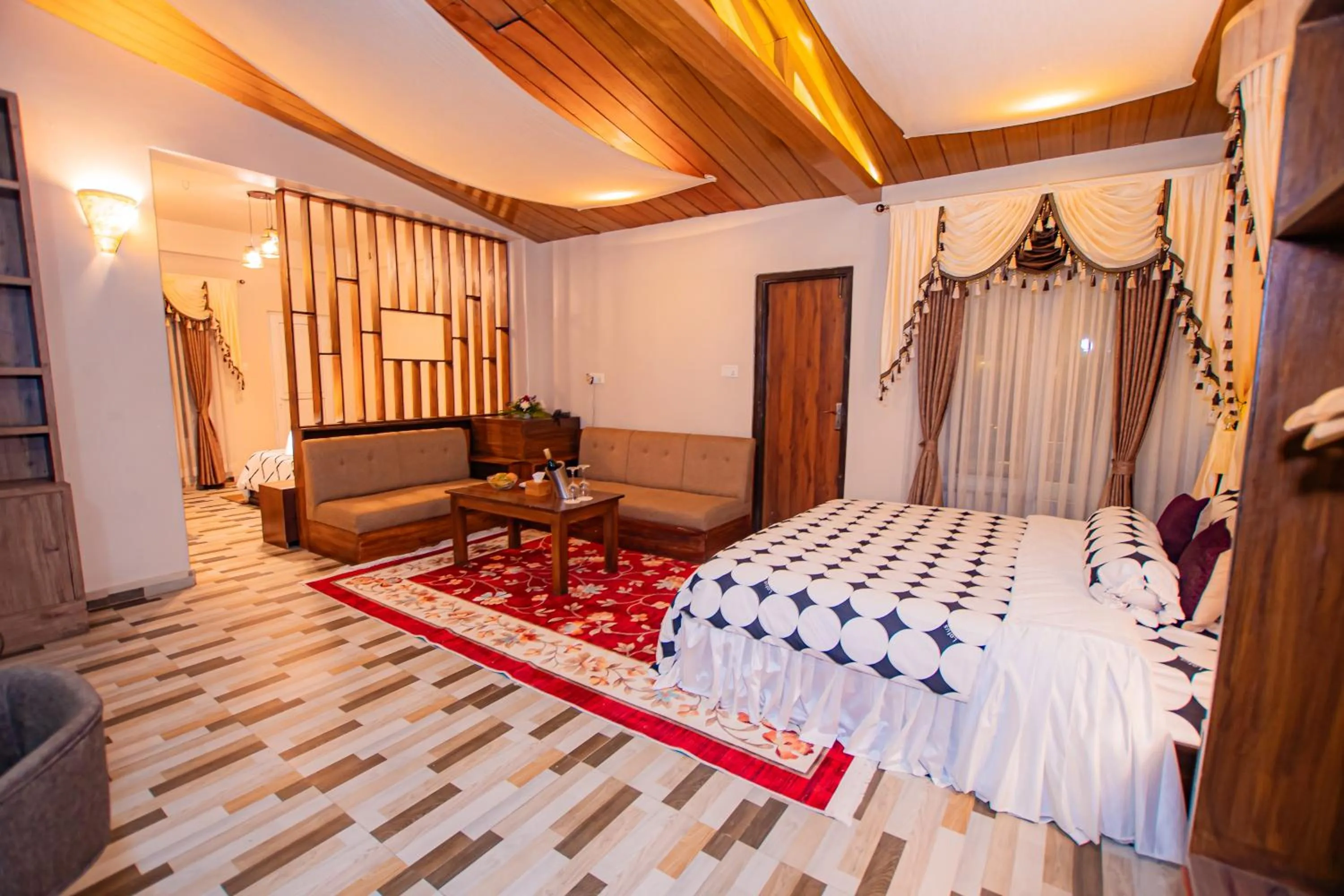 Bed in Busy Bee Resort, Pokhara