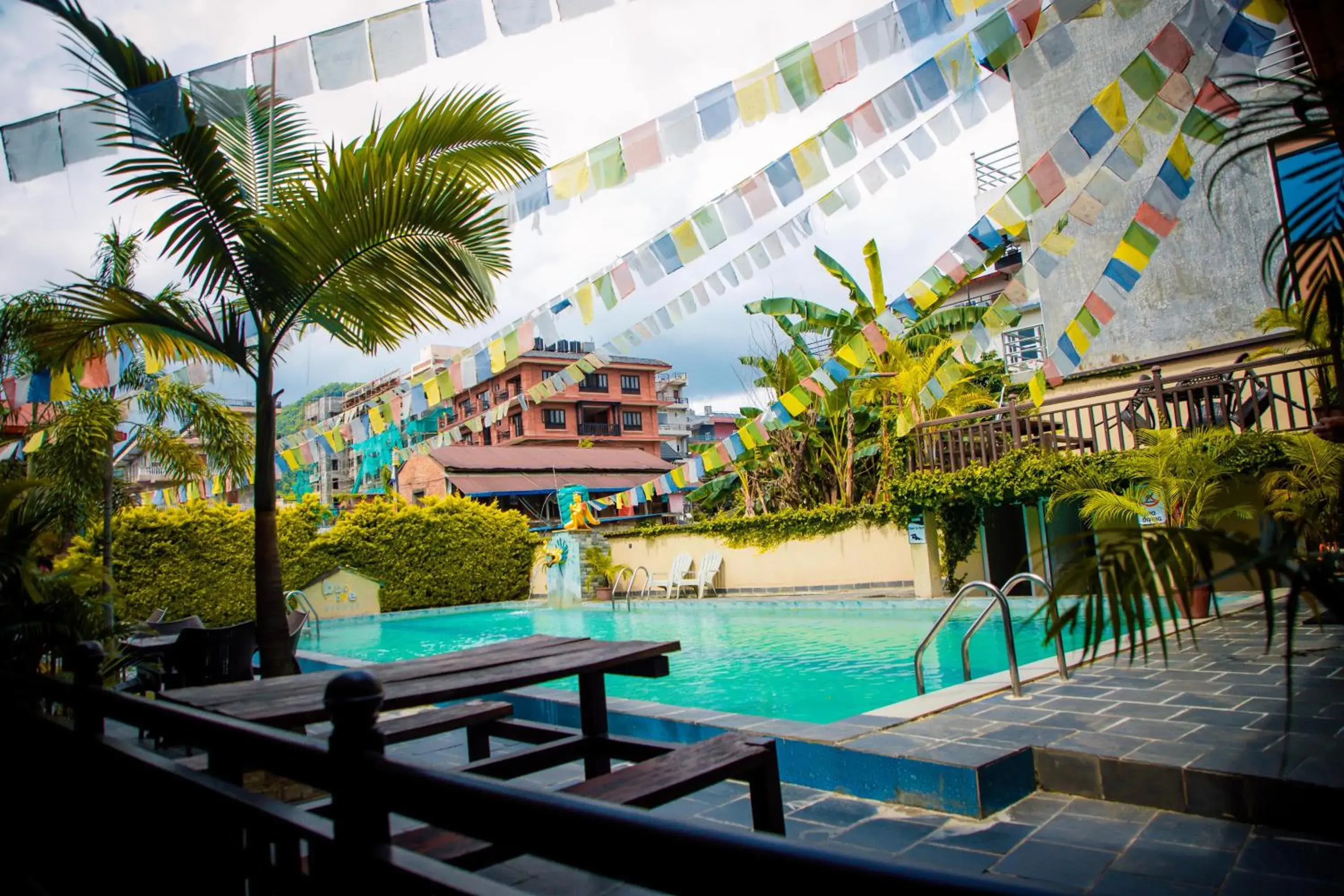 Swimming pool in Busy Bee Resort, Pokhara Swimming pool in Busy Bee Resort, Pokhara