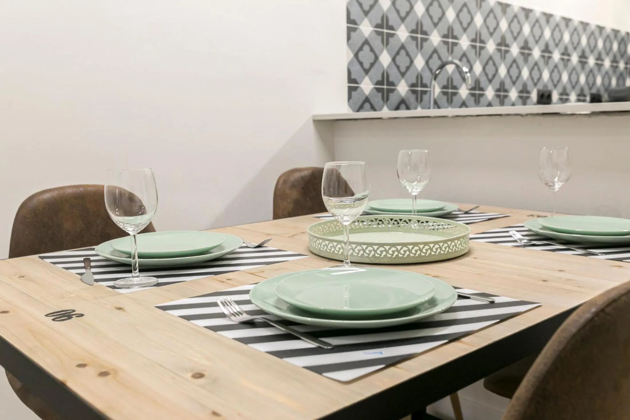 Dining area in Aqua Apartments Málaga