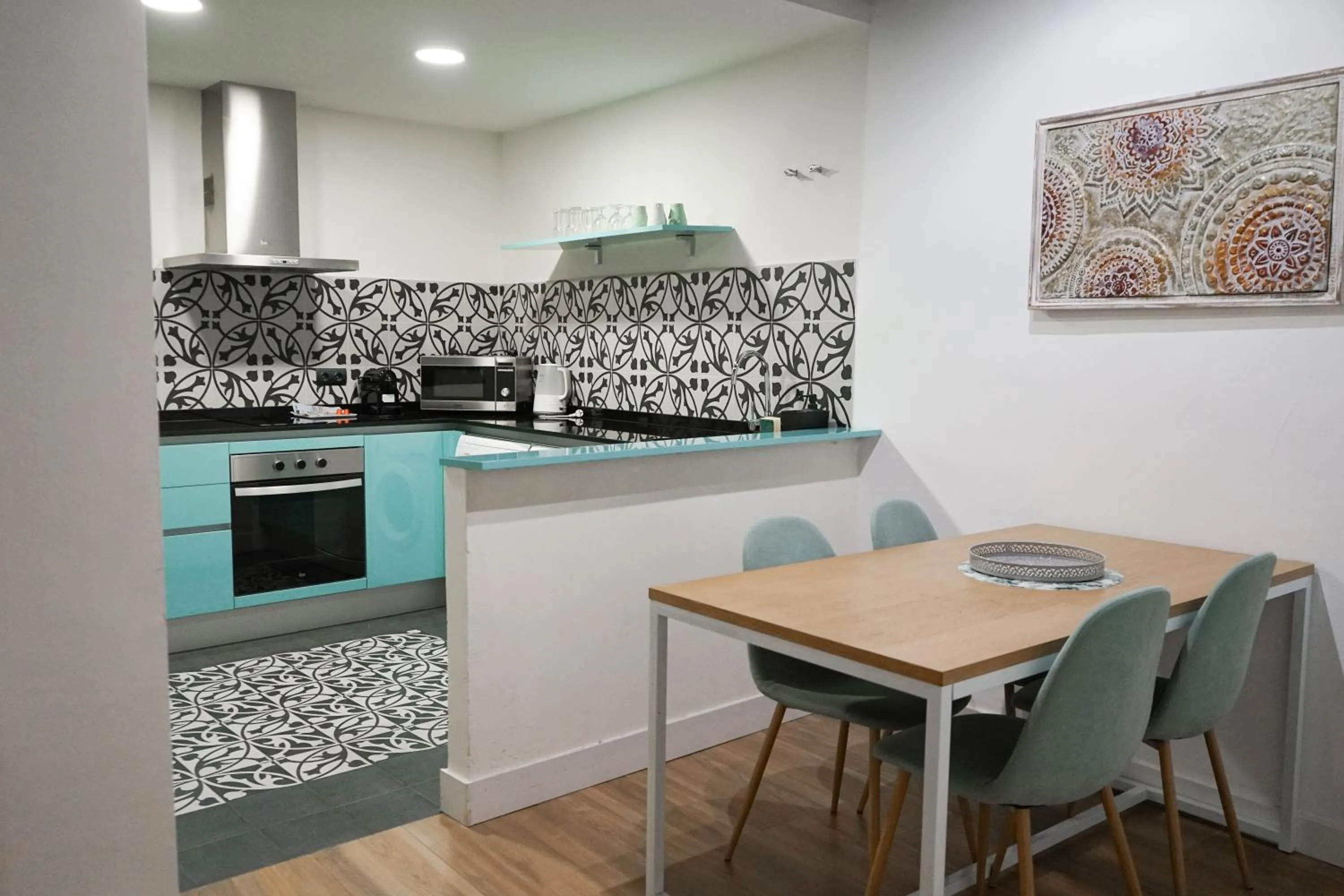 kitchen in Aqua Apartments Málaga