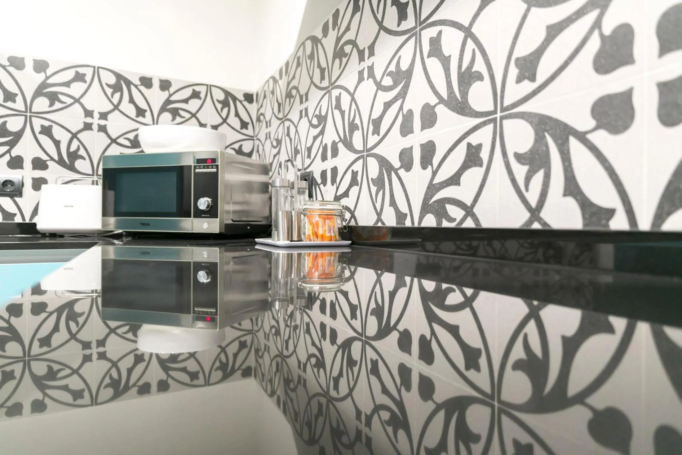 Kitchen or kitchenette in Aqua Apartments Málaga