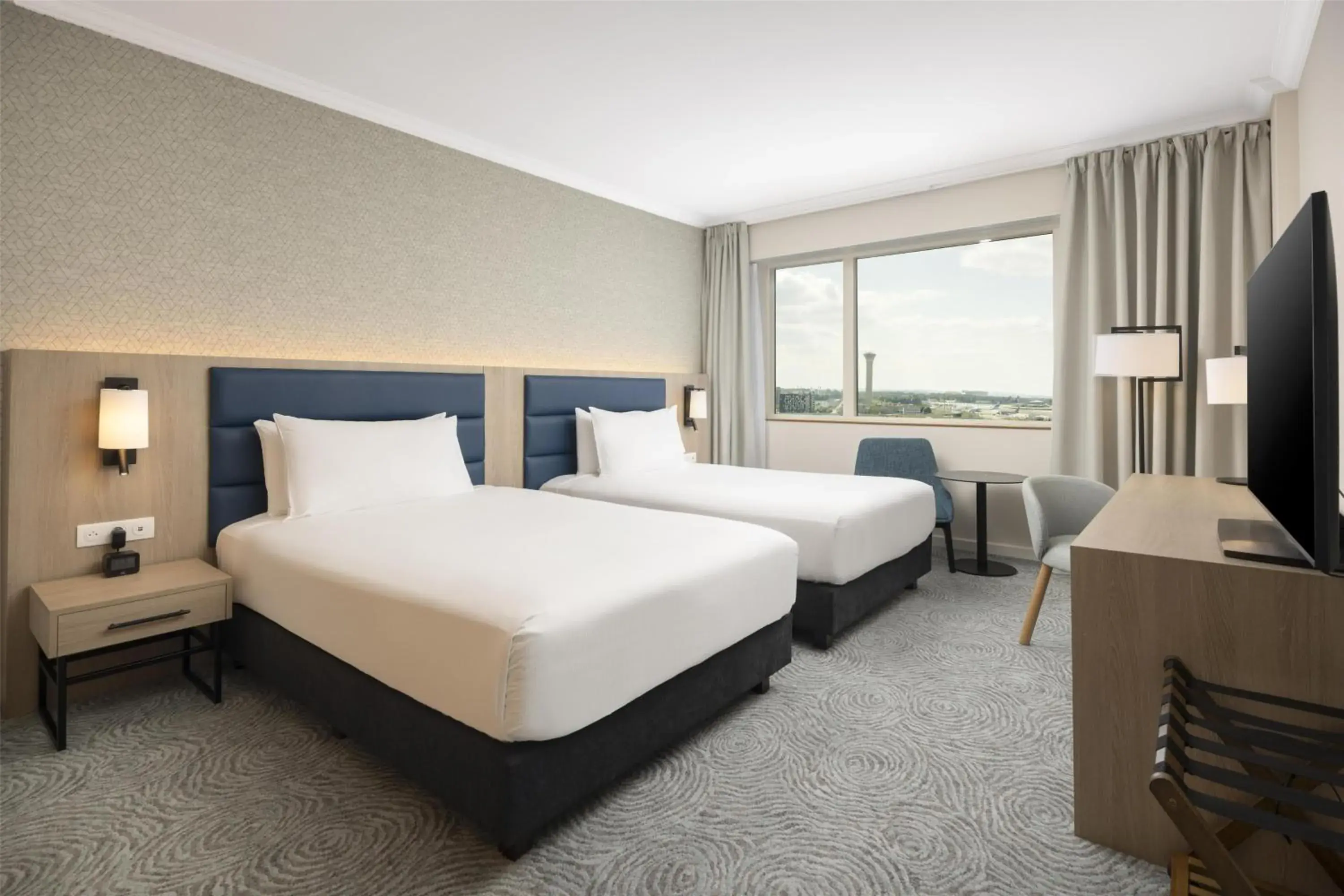 Bed in Hilton Paris Charles De Gaulle Airport Bed in Hilton Paris Charles De Gaulle Airport